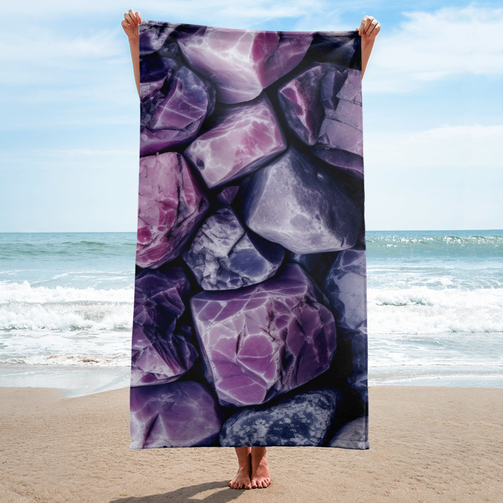 Lepidolite Beach Towel by Visual Verse - Image 1