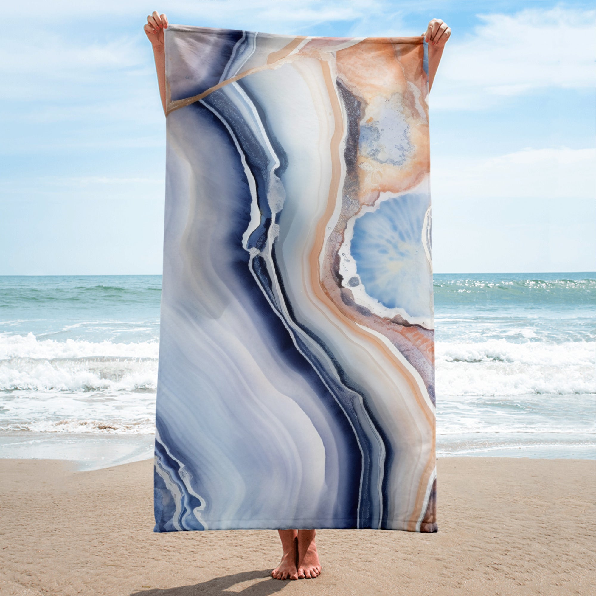 Light Agate Rock Beach Towel by Visual Verse - Image 1