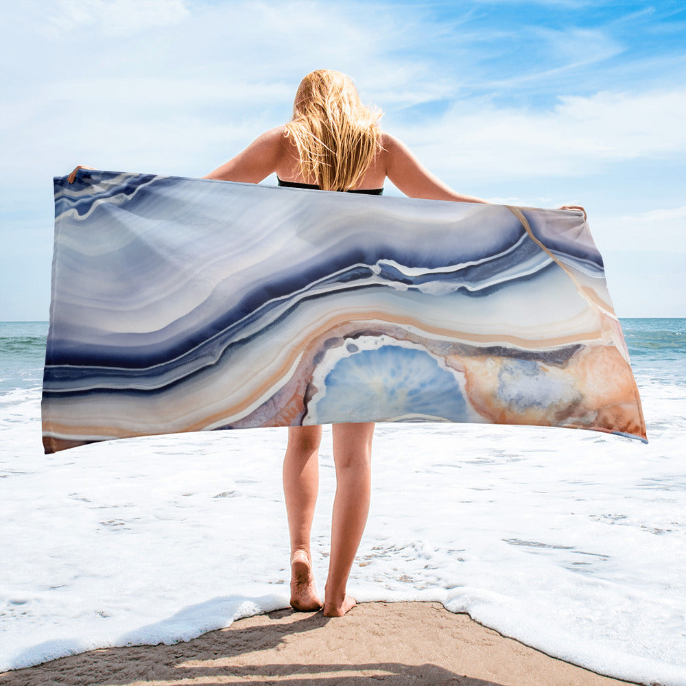 Light Agate Rock Beach Towel by Visual Verse - Image 2