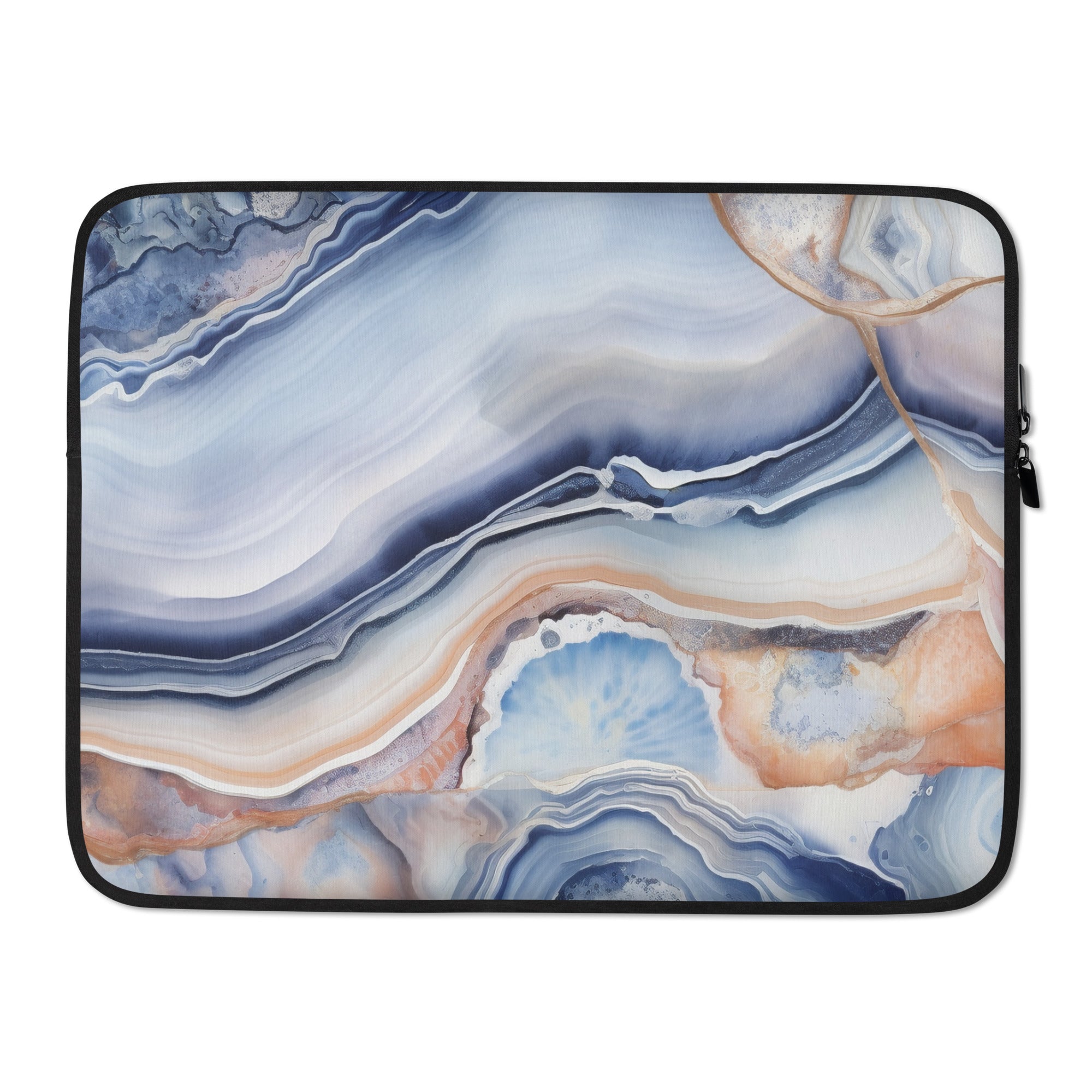 Light Blue Agate Rock Laptop Sleeve by Visual Verse - Image 1