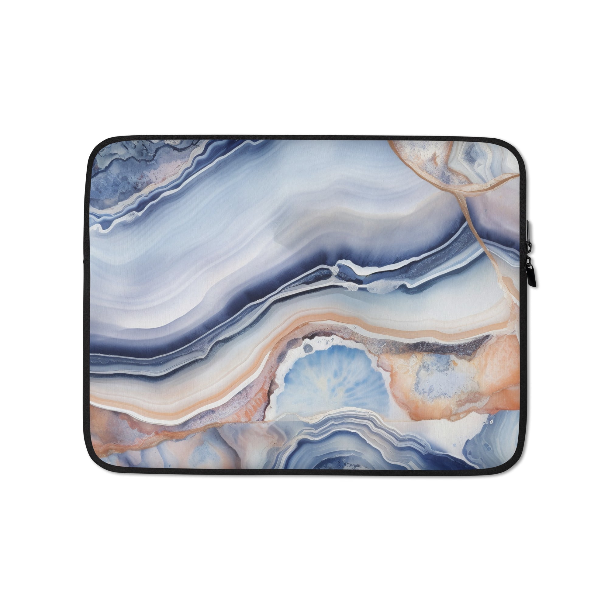 Light Blue Agate Rock Laptop Sleeve by Visual Verse - Image 2