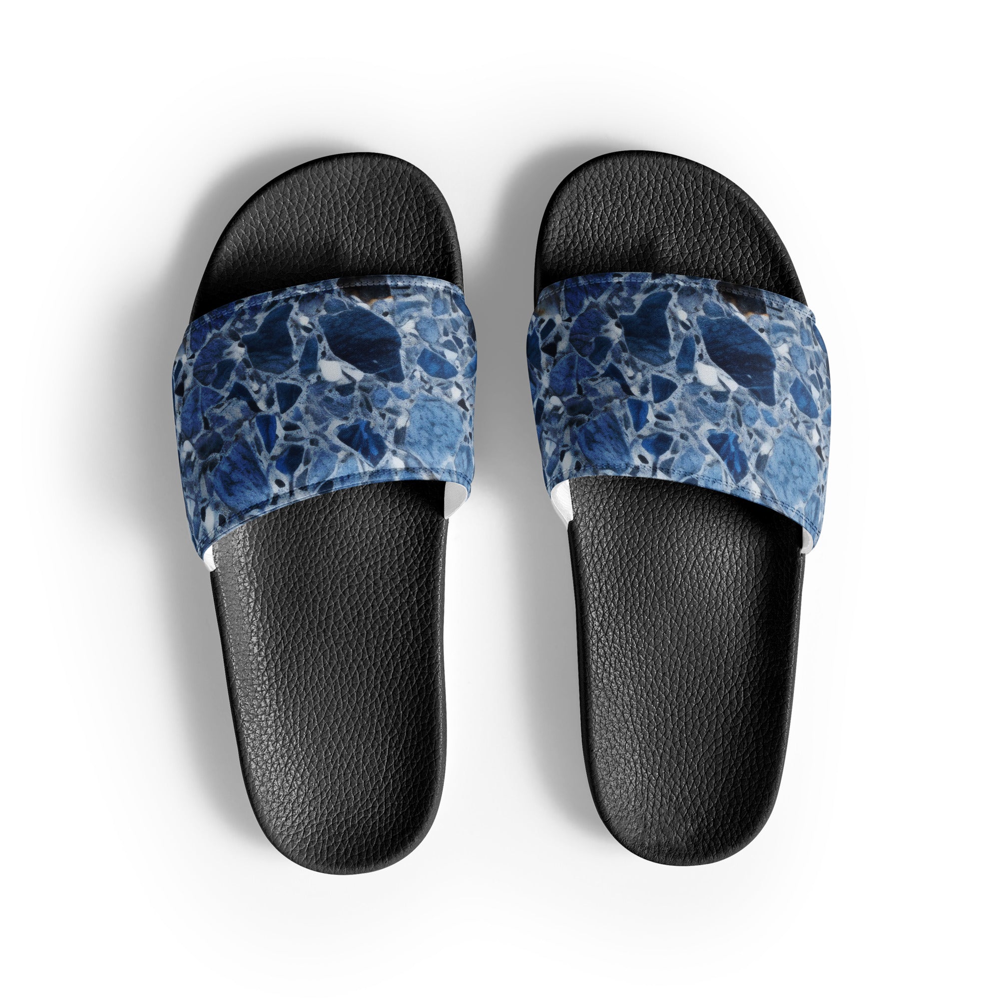 Light Blue Granite Men's Slides by Visual Verse - Image 1