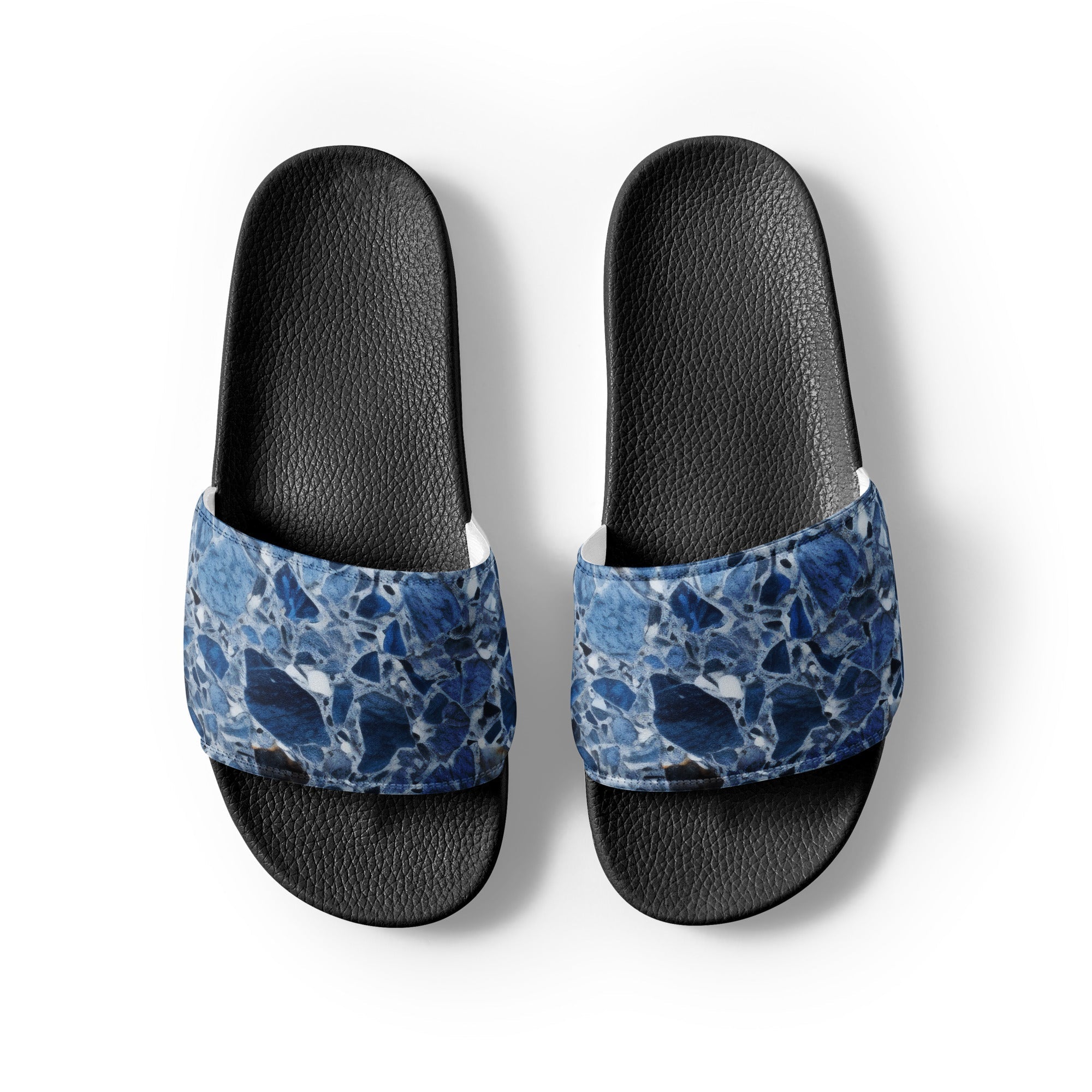 Light Blue Granite Men's Slides by Visual Verse - Image 2