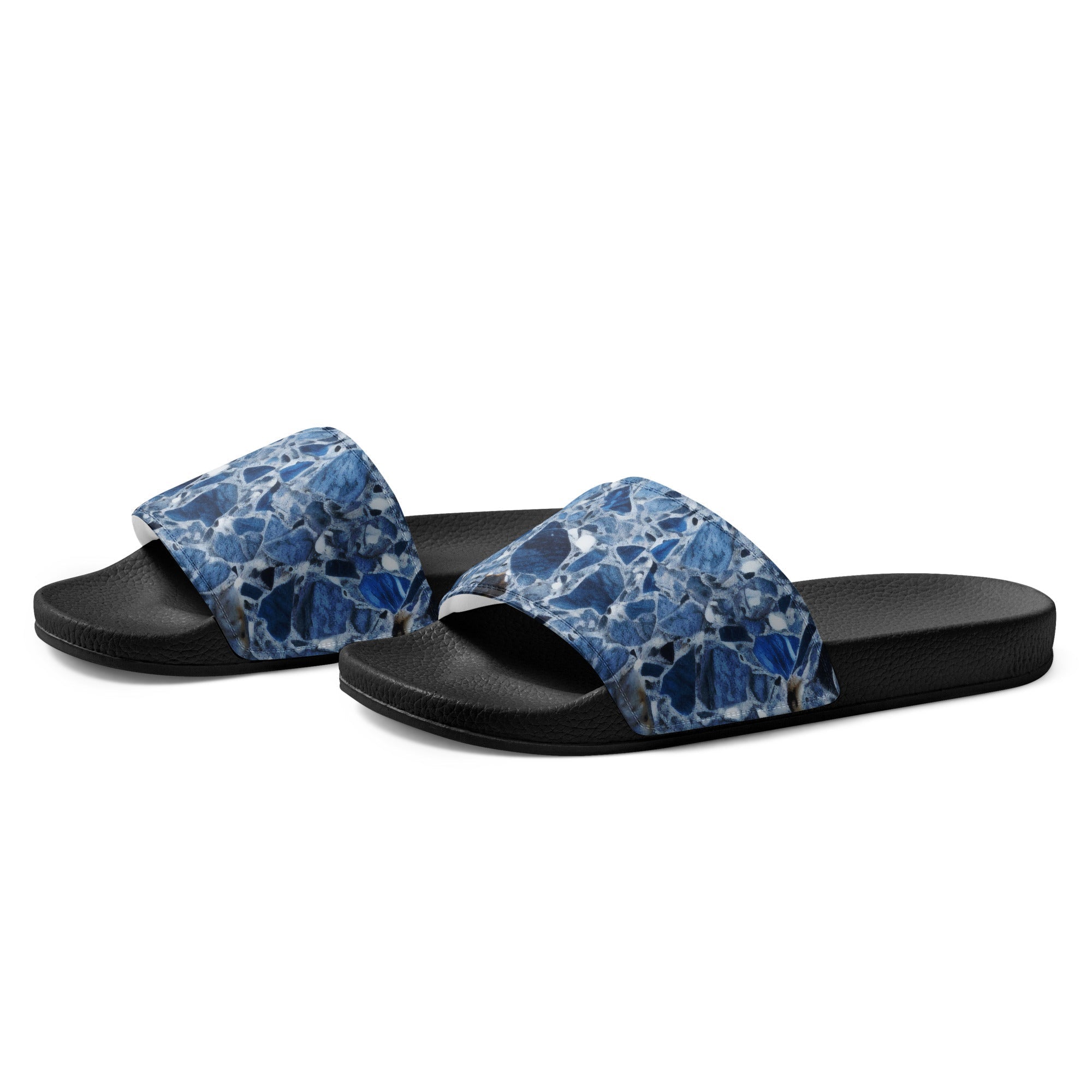 Light Blue Granite Men's Slides by Visual Verse - Image 3