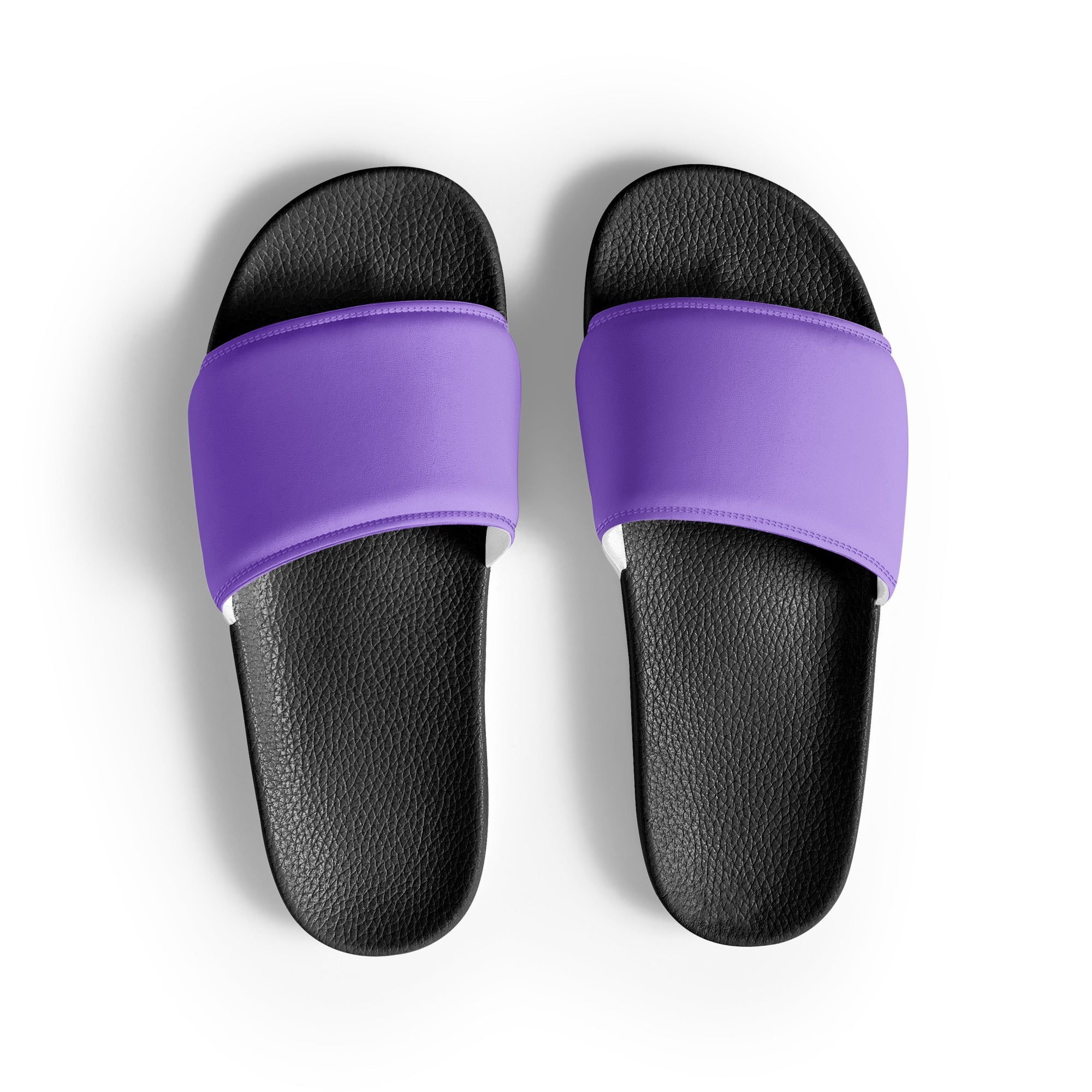 Light Blue Violet Color Men's Slides by Visual Verse - Image 1