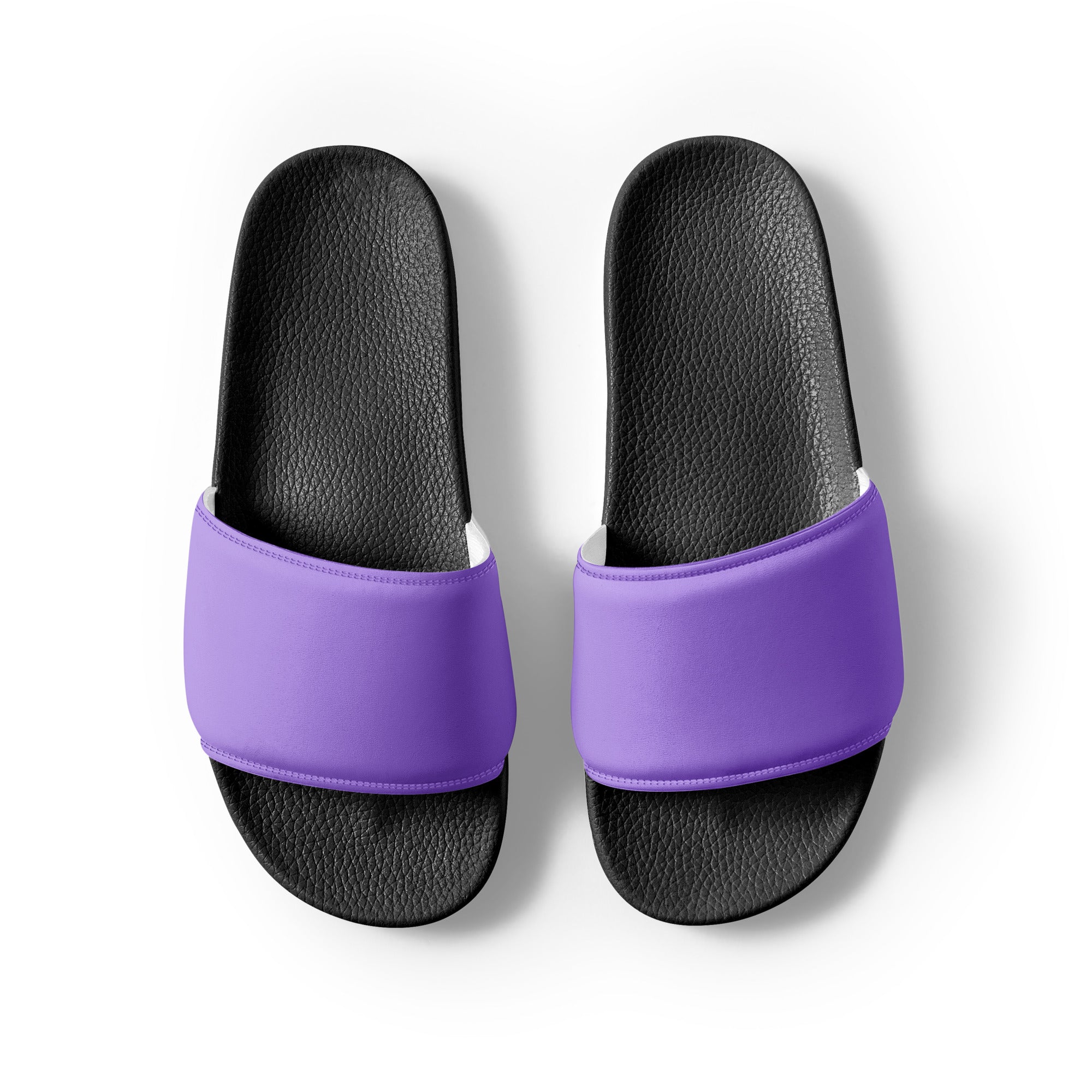 Light Blue Violet Color Men's Slides by Visual Verse - Image 2