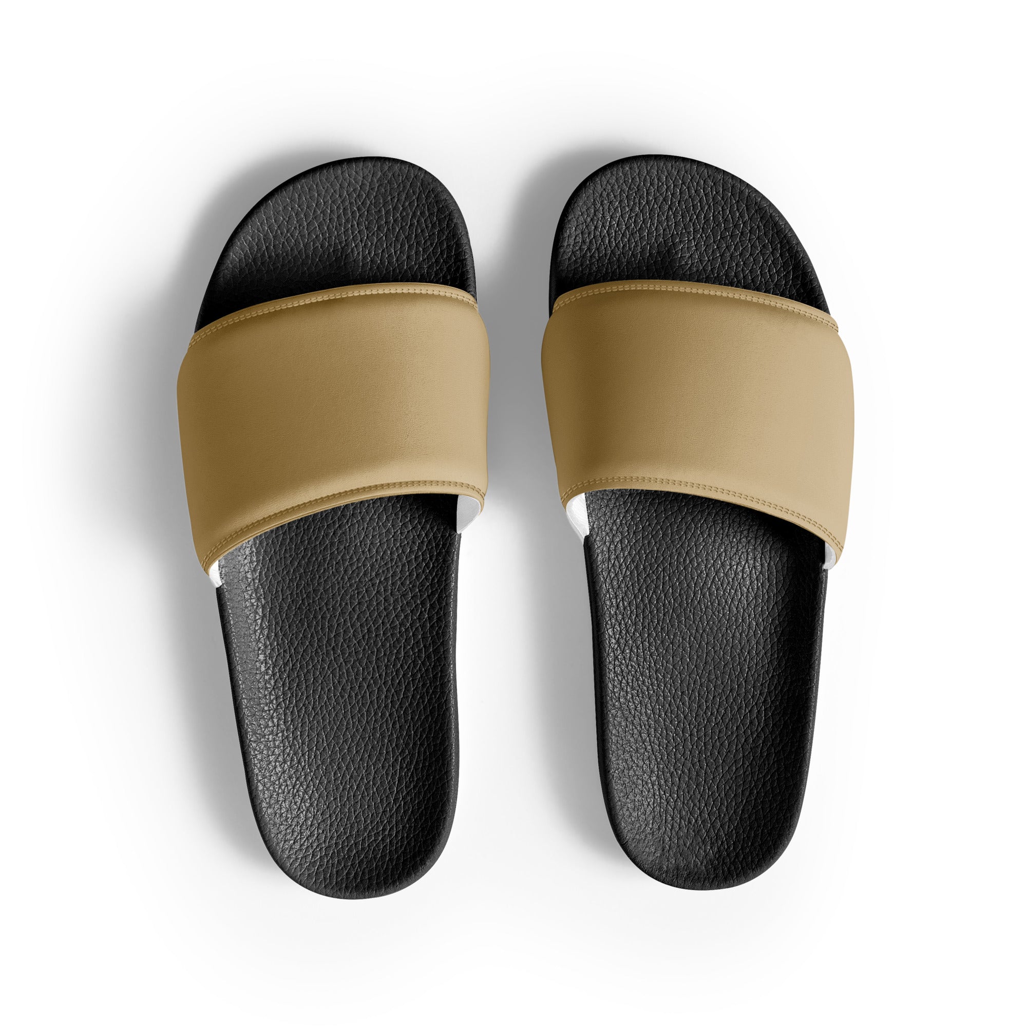 Light French Beige Color Women's Slides by Visual Verse - Image 1