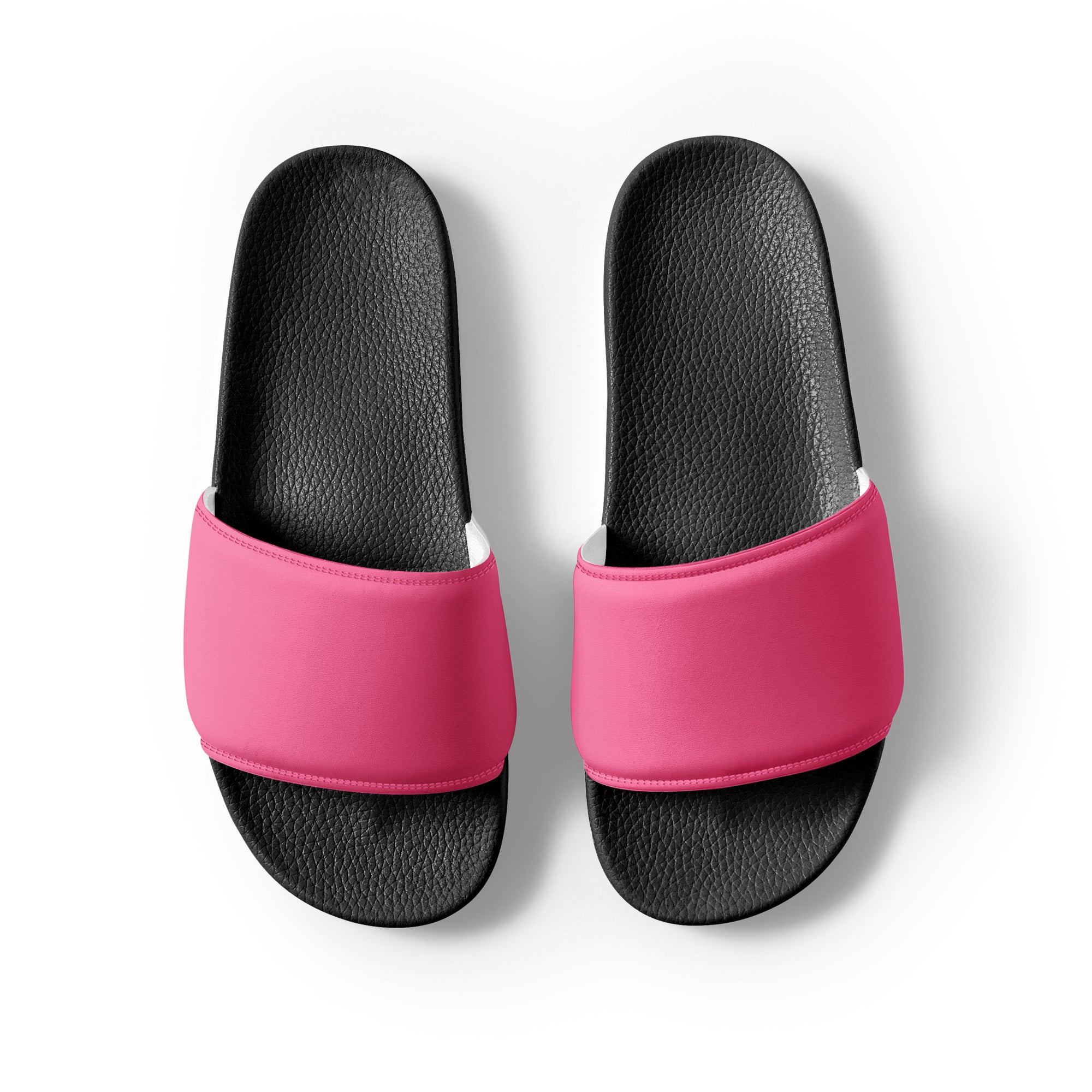 Light French Pink Color Men's Slides by Visual Verse - Image 2