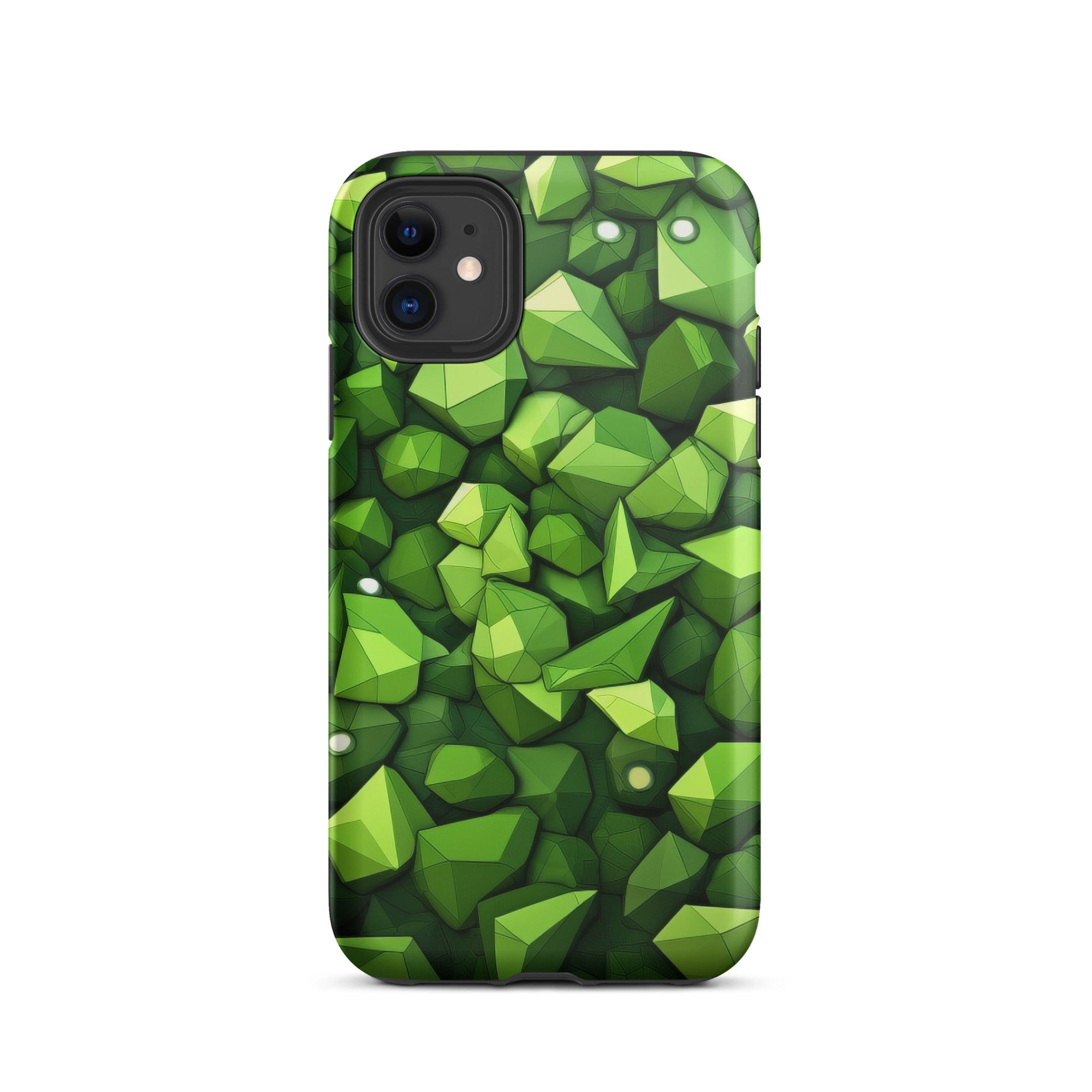 Light Green Rocks Abstract iPhone Case by Visual Verse - Image 1