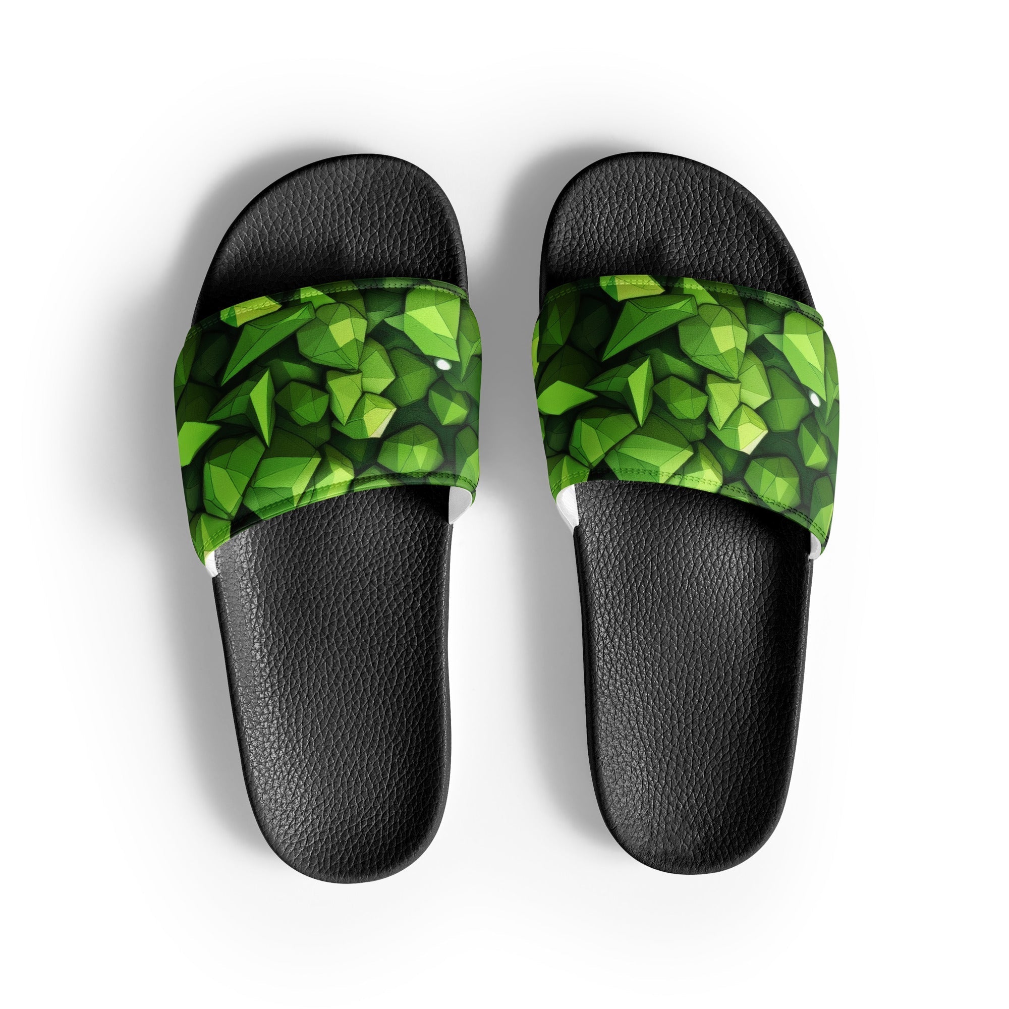 Light Green Rocks Men's Slides by Visual Verse - Image 1