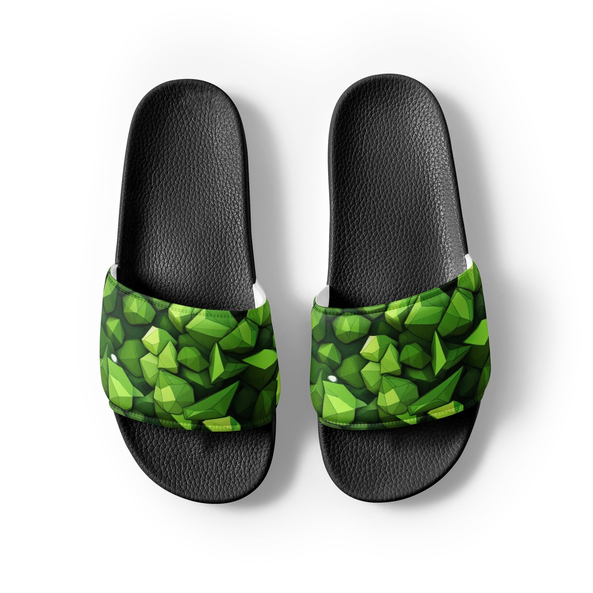 Light Green Rocks Men's Slides by Visual Verse - Image 2