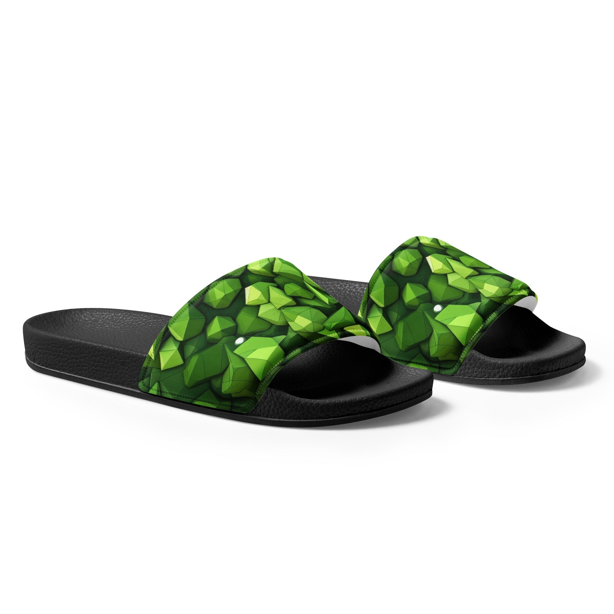 Light Green Rocks Men's Slides by Visual Verse - Image 4