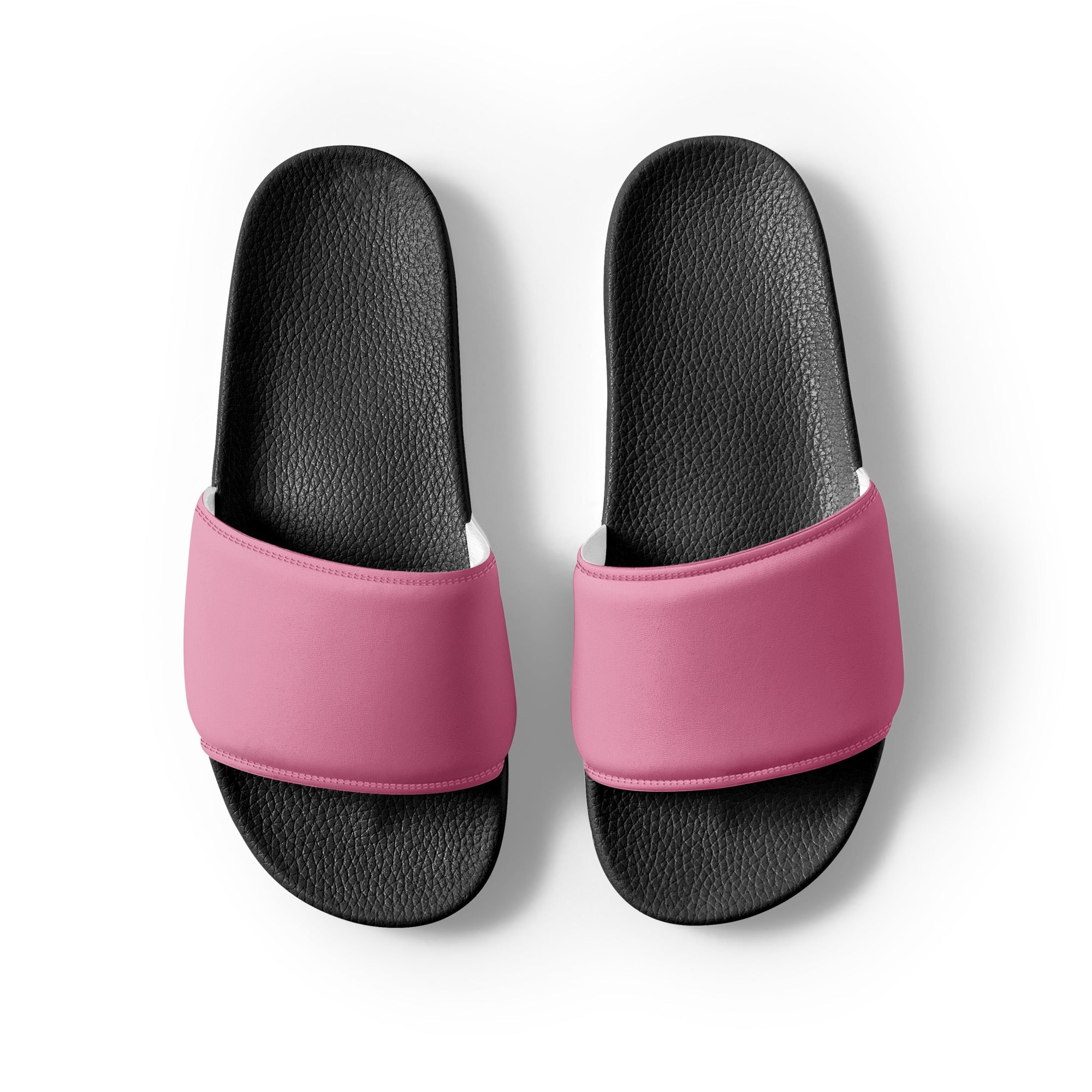 Light Thulian Pink Color Men's Slides by Visual Verse - Image 2