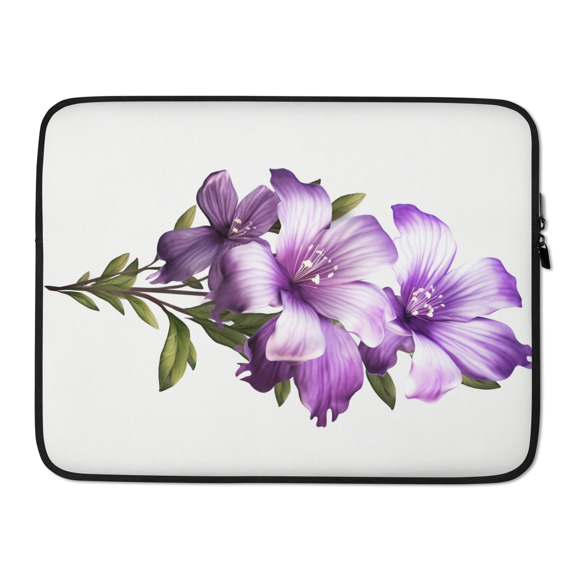 Lilac Flower Laptop Sleeve by Visual Verse - Image 1