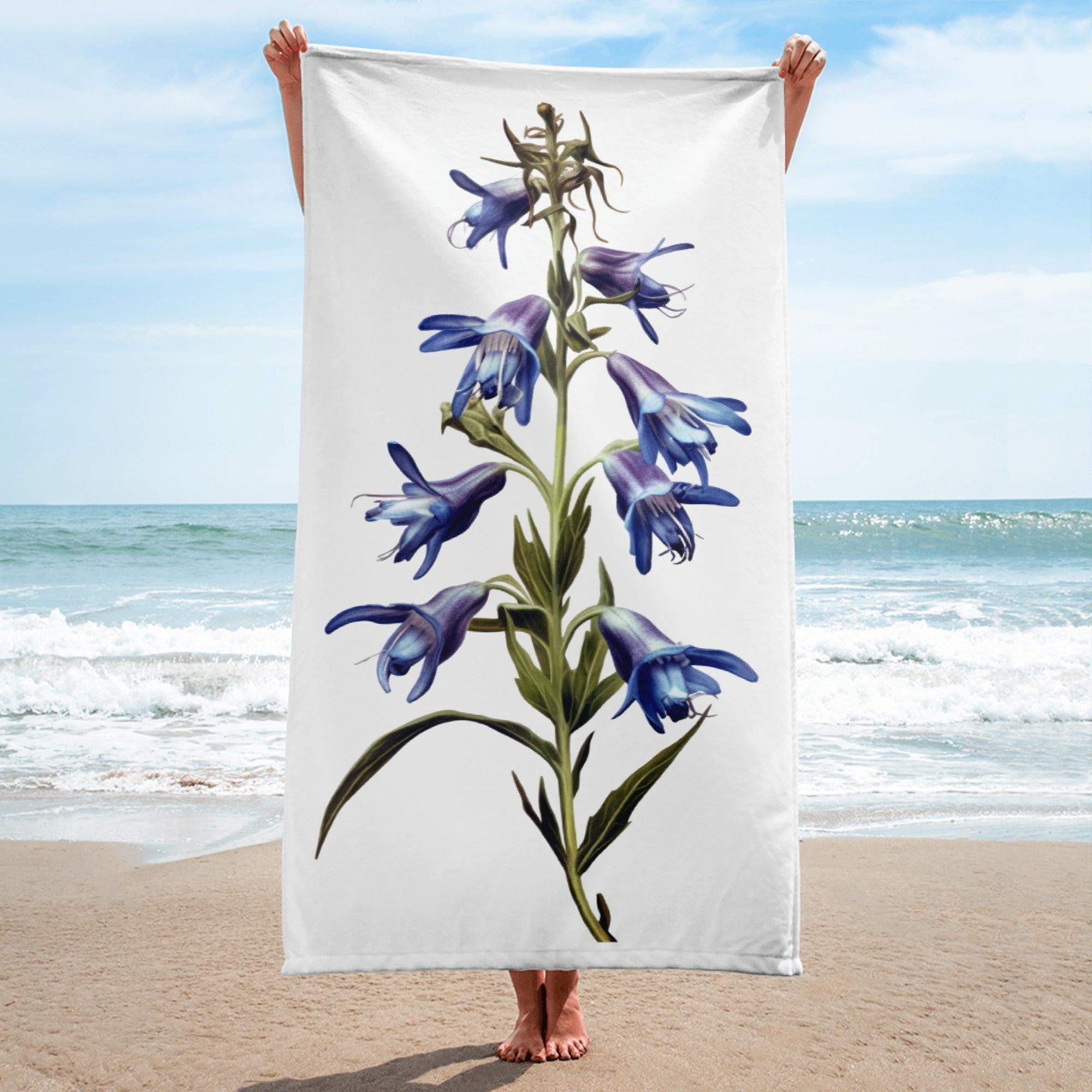 Lobelia Flower Beach Towel by Visual Verse - Image 1