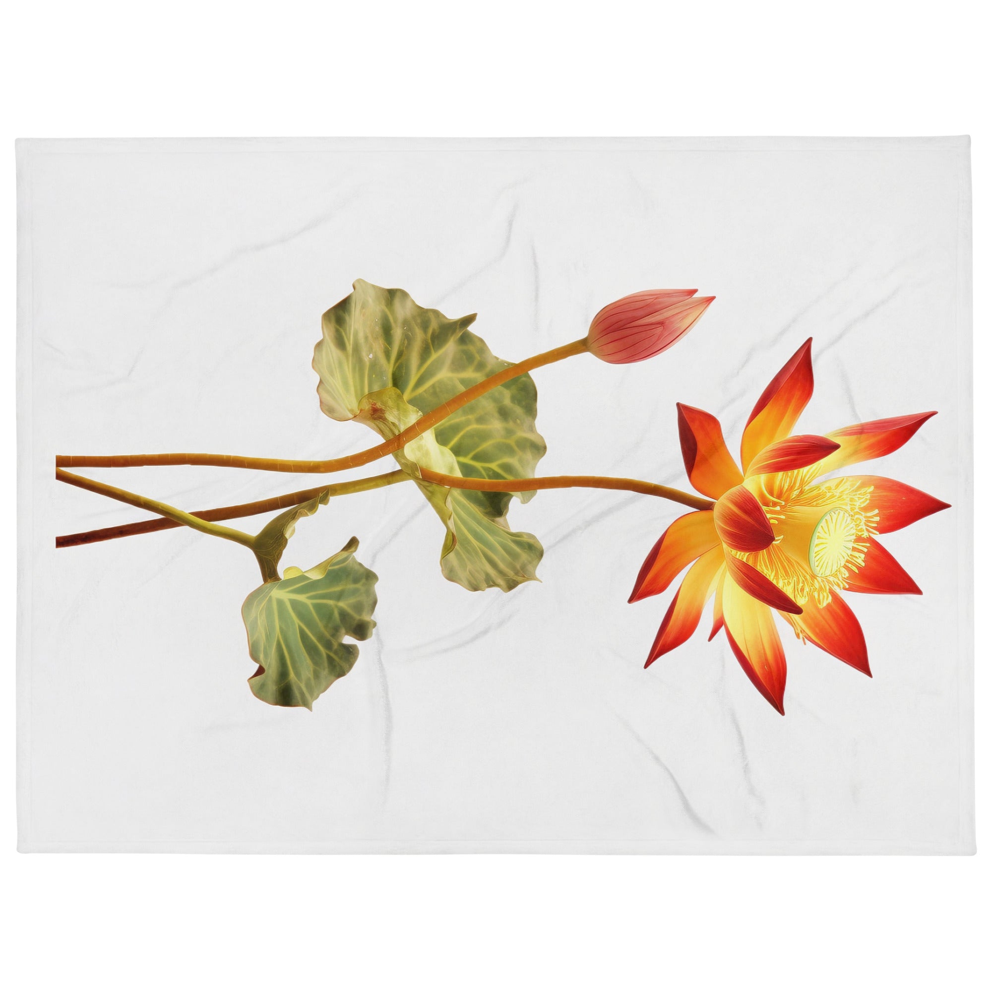 Lotus Vine Flower Blanket by Visual Verse - Image 1