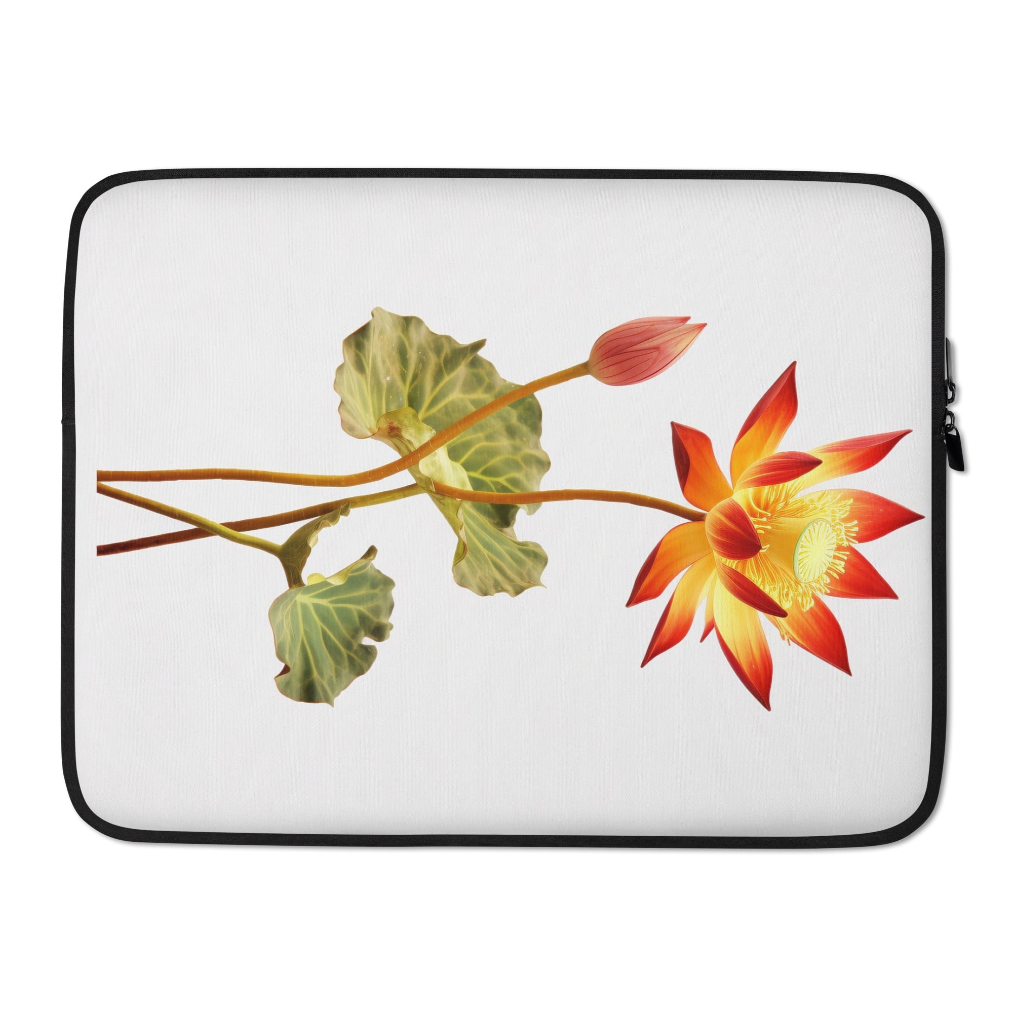 Lotus Vine Flower Laptop Sleeve by Visual Verse - Image 1