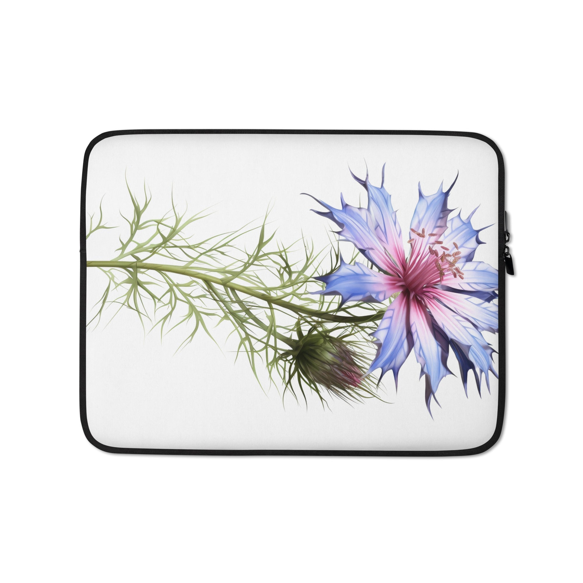 Love-In-A-Mist Flower Laptop Sleeve by Visual Verse - Image 2