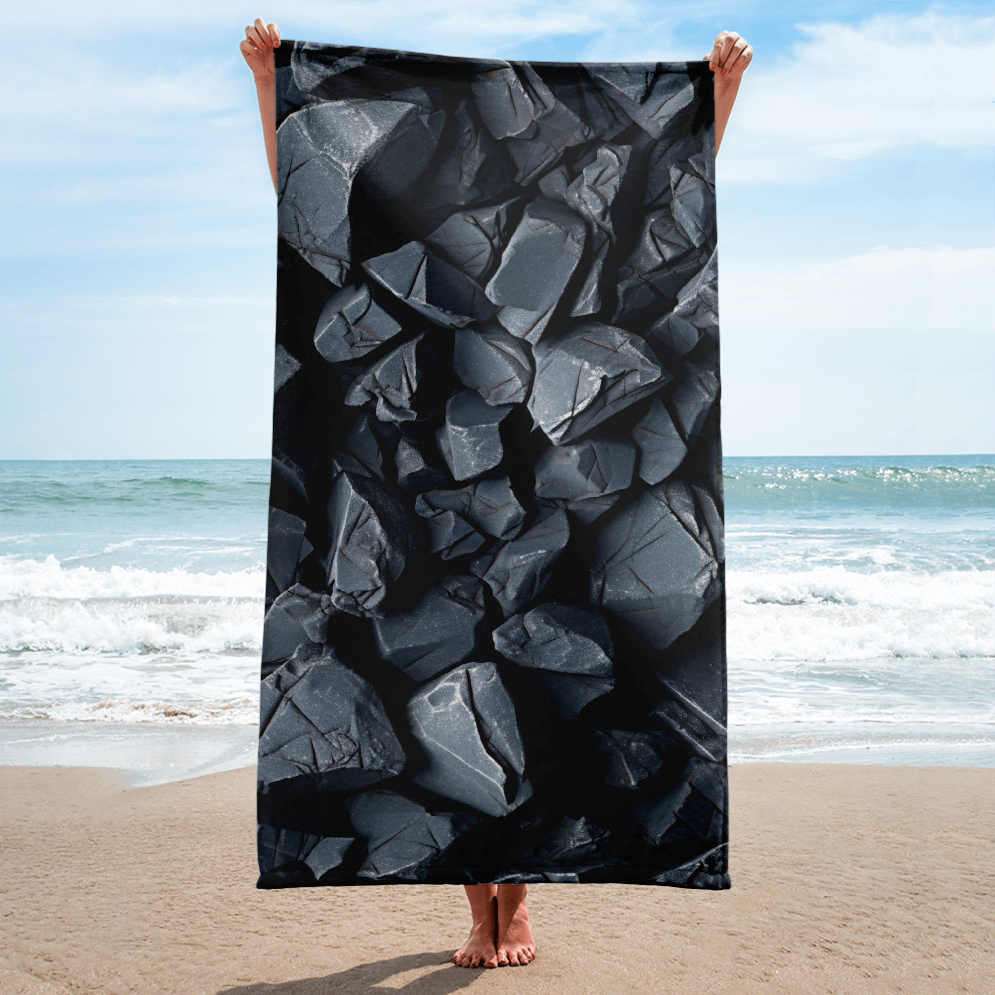 Magnetite Rock Beach Towel by Visual Verse - Image 1