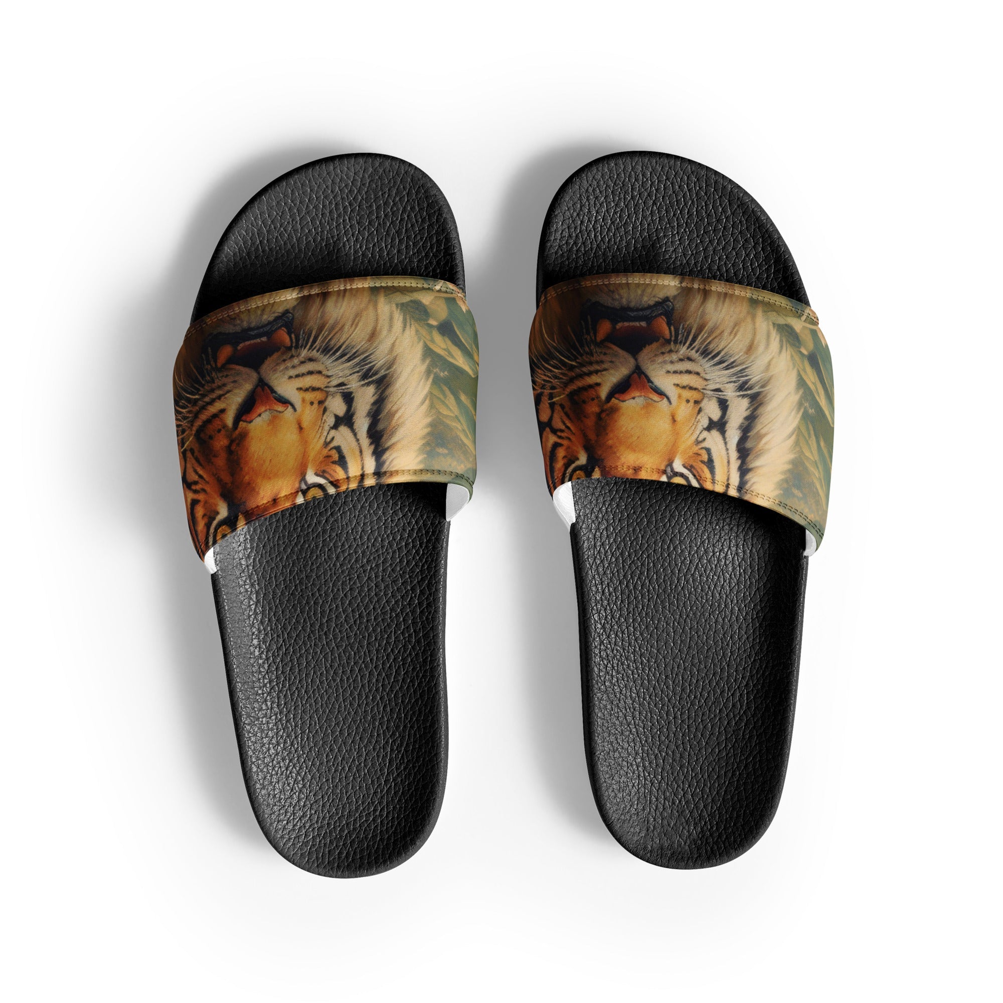 Majestic Tiger Men's Slides by Visual Verse - Image 1