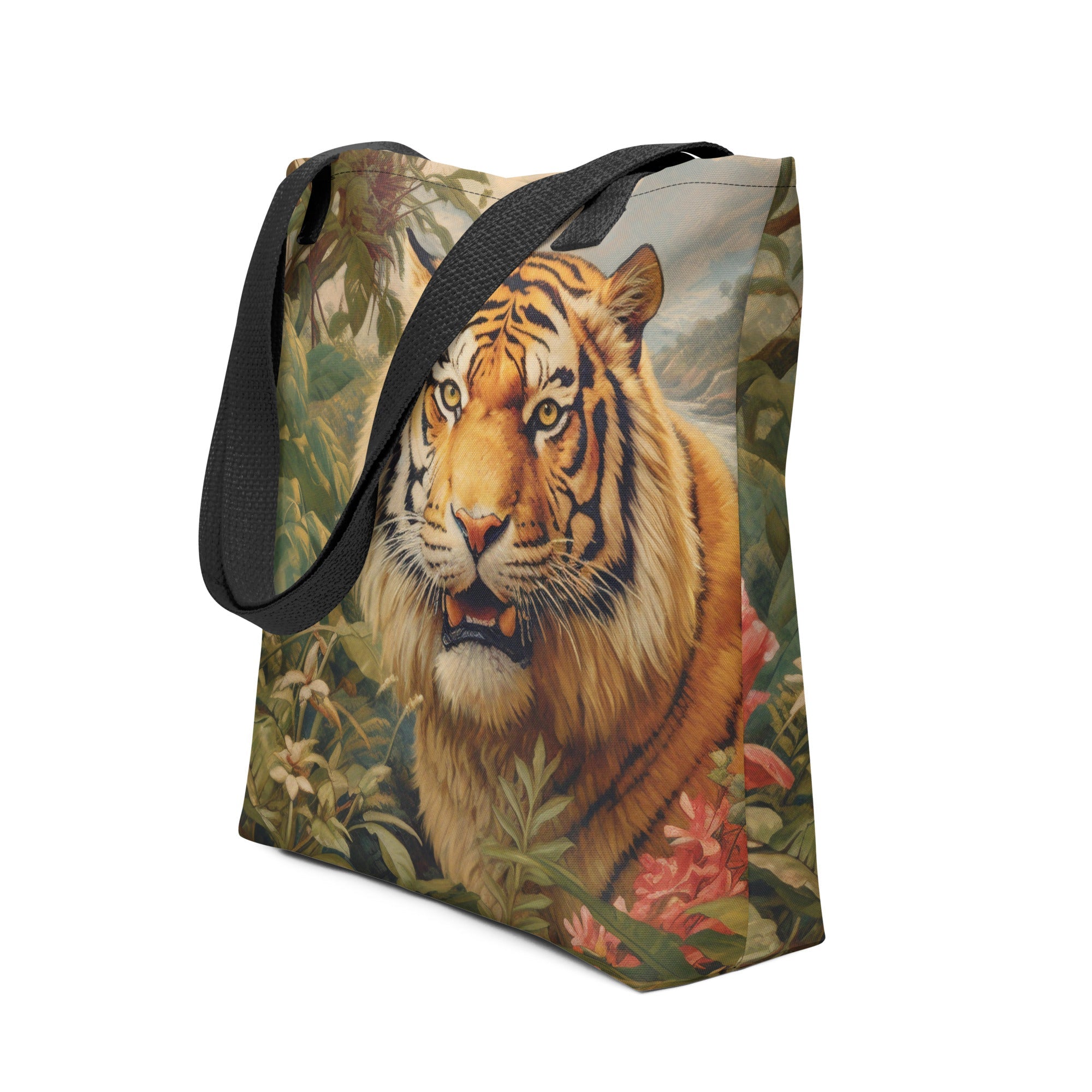 Majestic Tiger Tote Bag by Visual Verse - Image 1