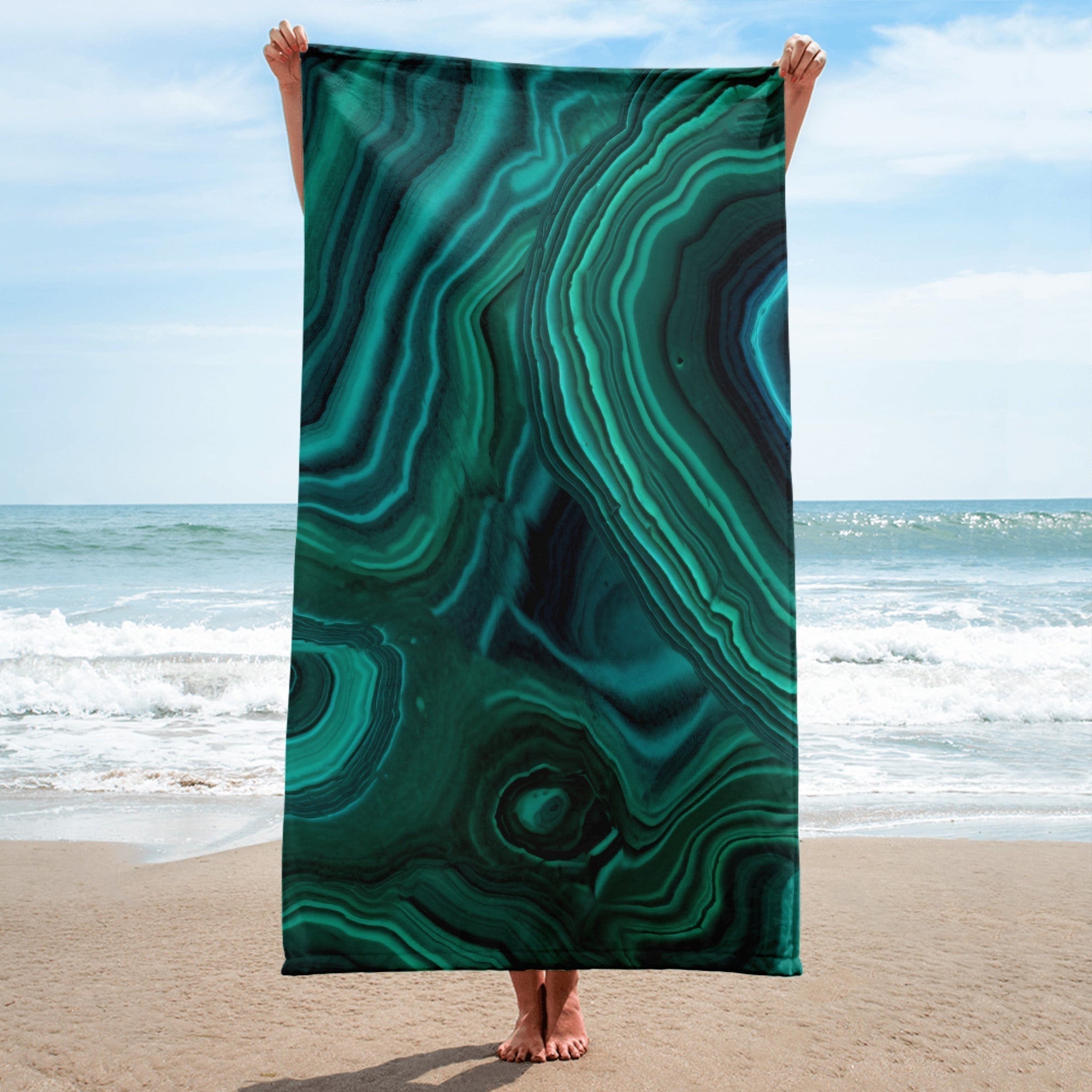 Malachite Beach Towel by Visual Verse - Image 1