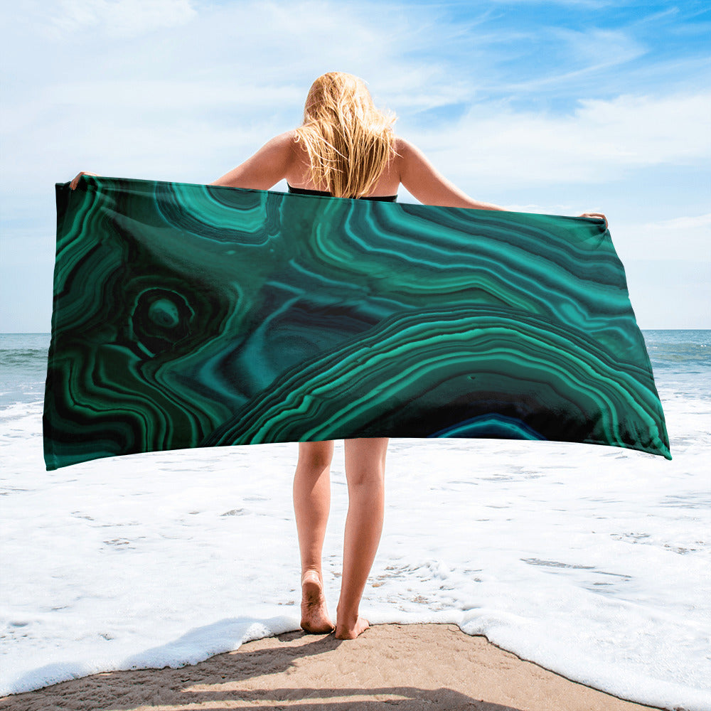 Malachite Beach Towel by Visual Verse - Image 2