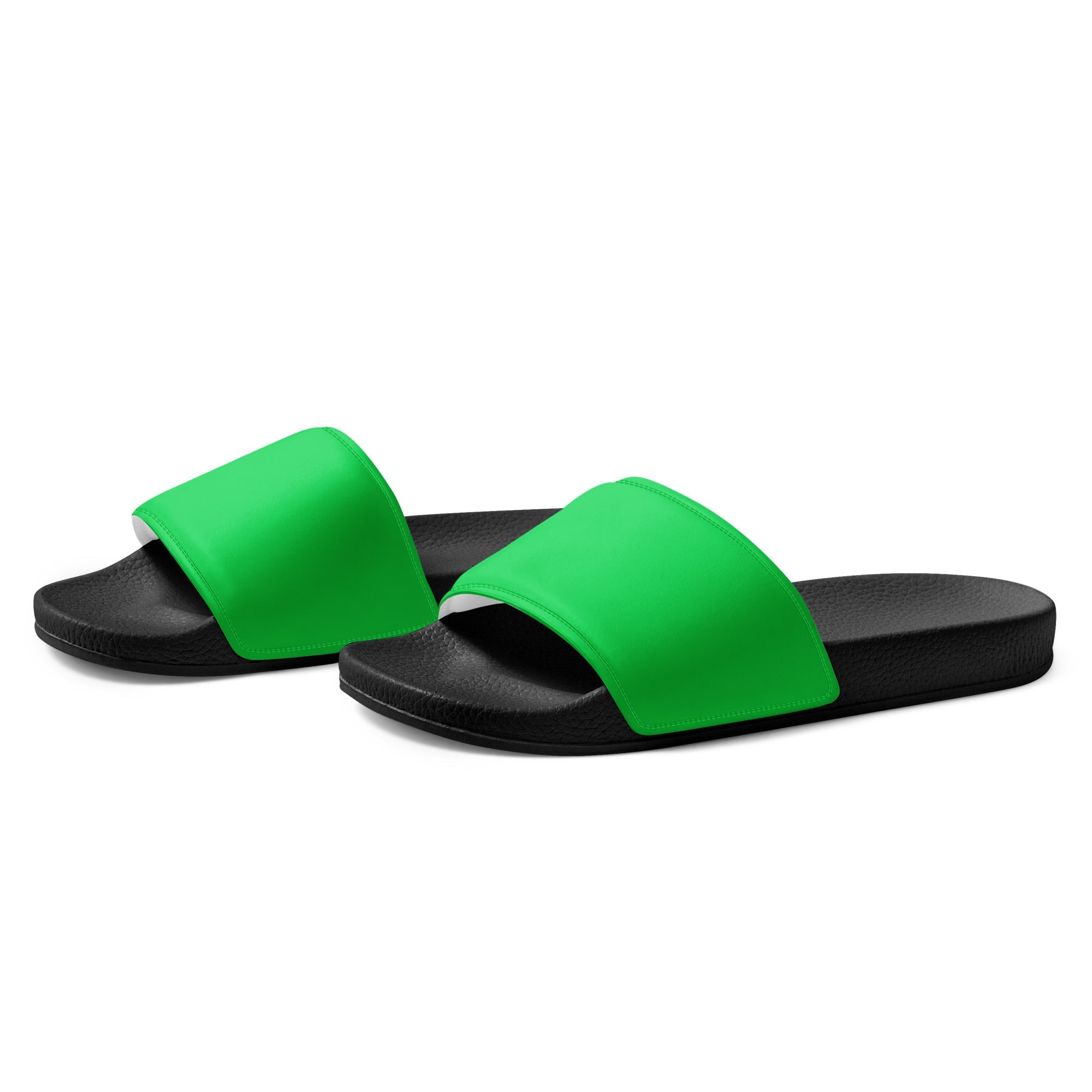 Malachite Color Men's Slides by Visual Verse - Image 3