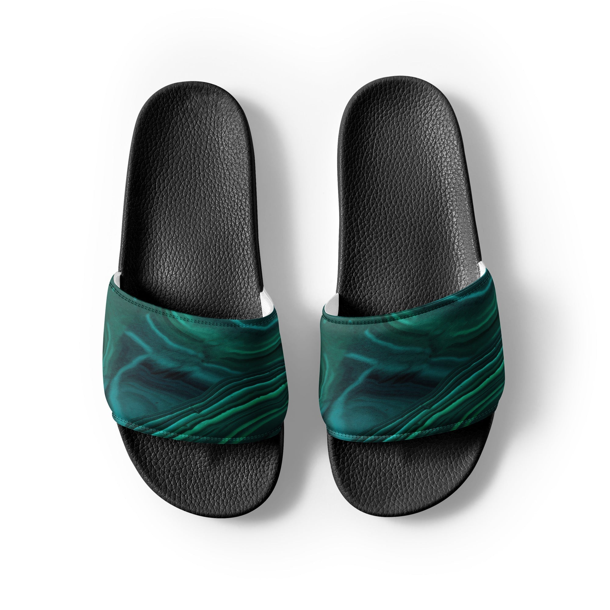 Malachite Men's Slides by Visual Verse - Image 2