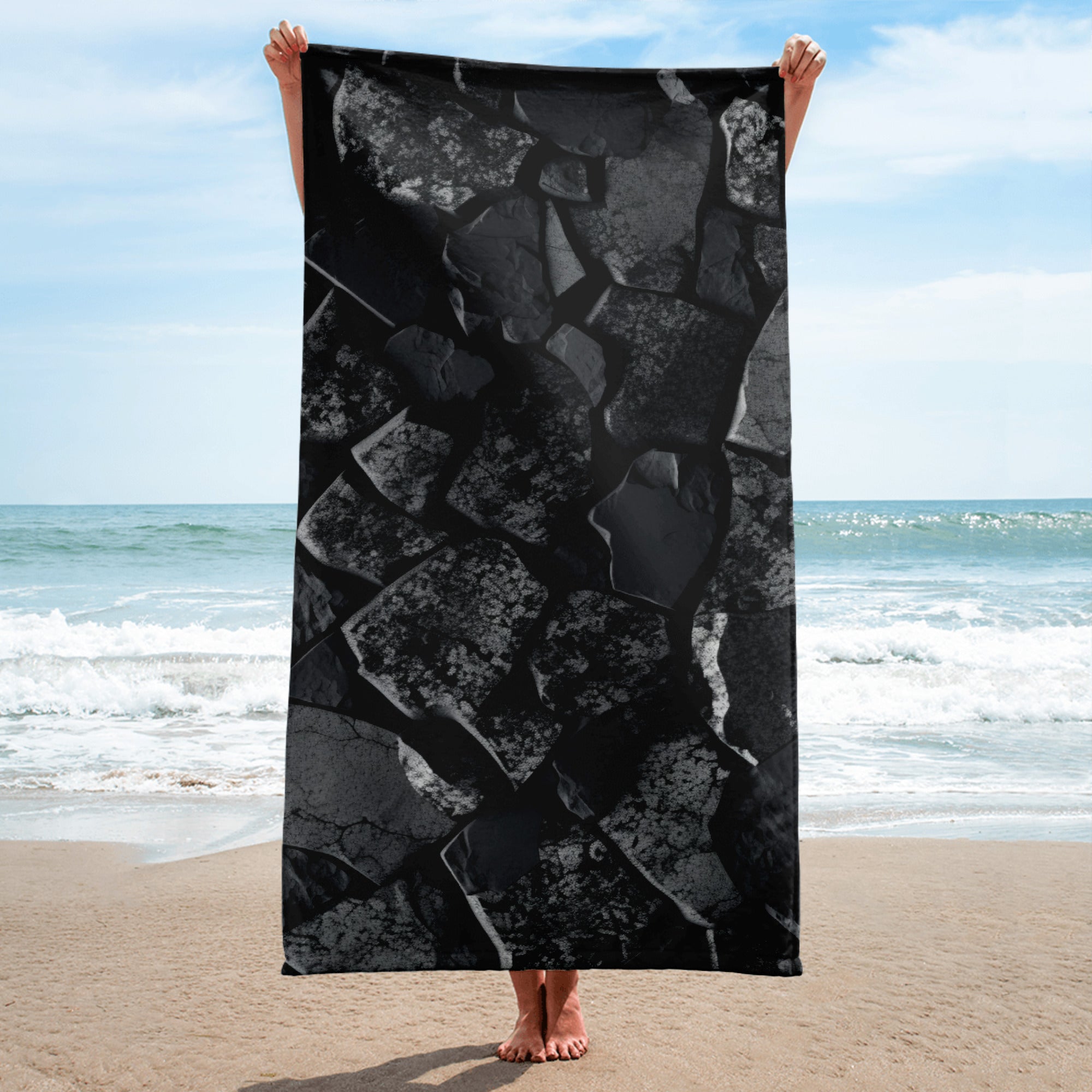 Marinace Granite Beach Towel by Visual Verse - Image 1