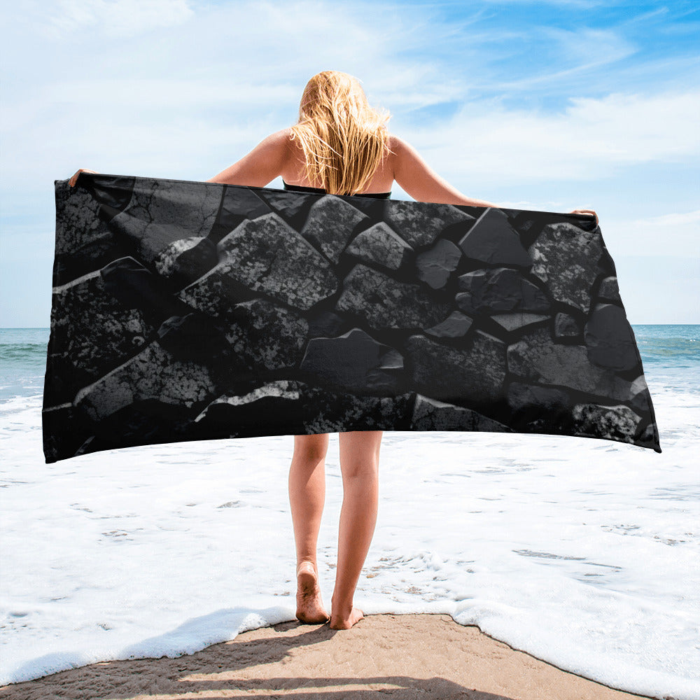 Marinace Granite Beach Towel by Visual Verse - Image 2