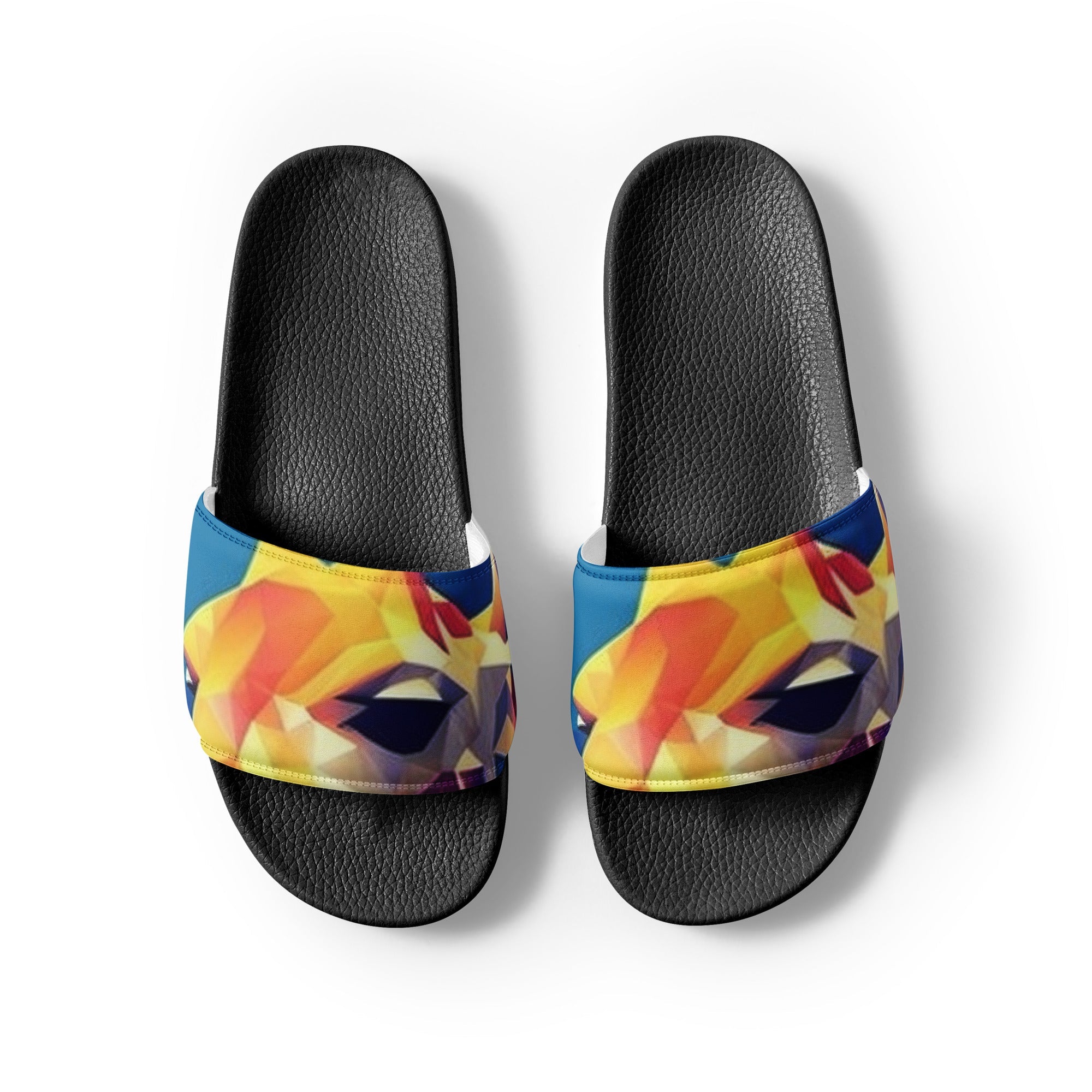 Modern Geometric Giraffe Women's Slides by Visual Verse - Image 2