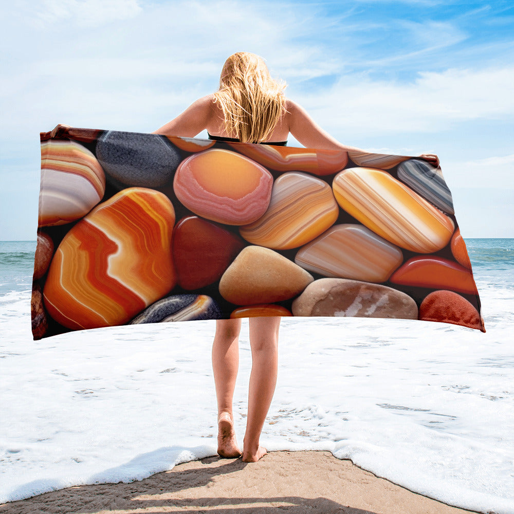 Mookaite Jasper Beach Towel by Visual Verse - Image 2