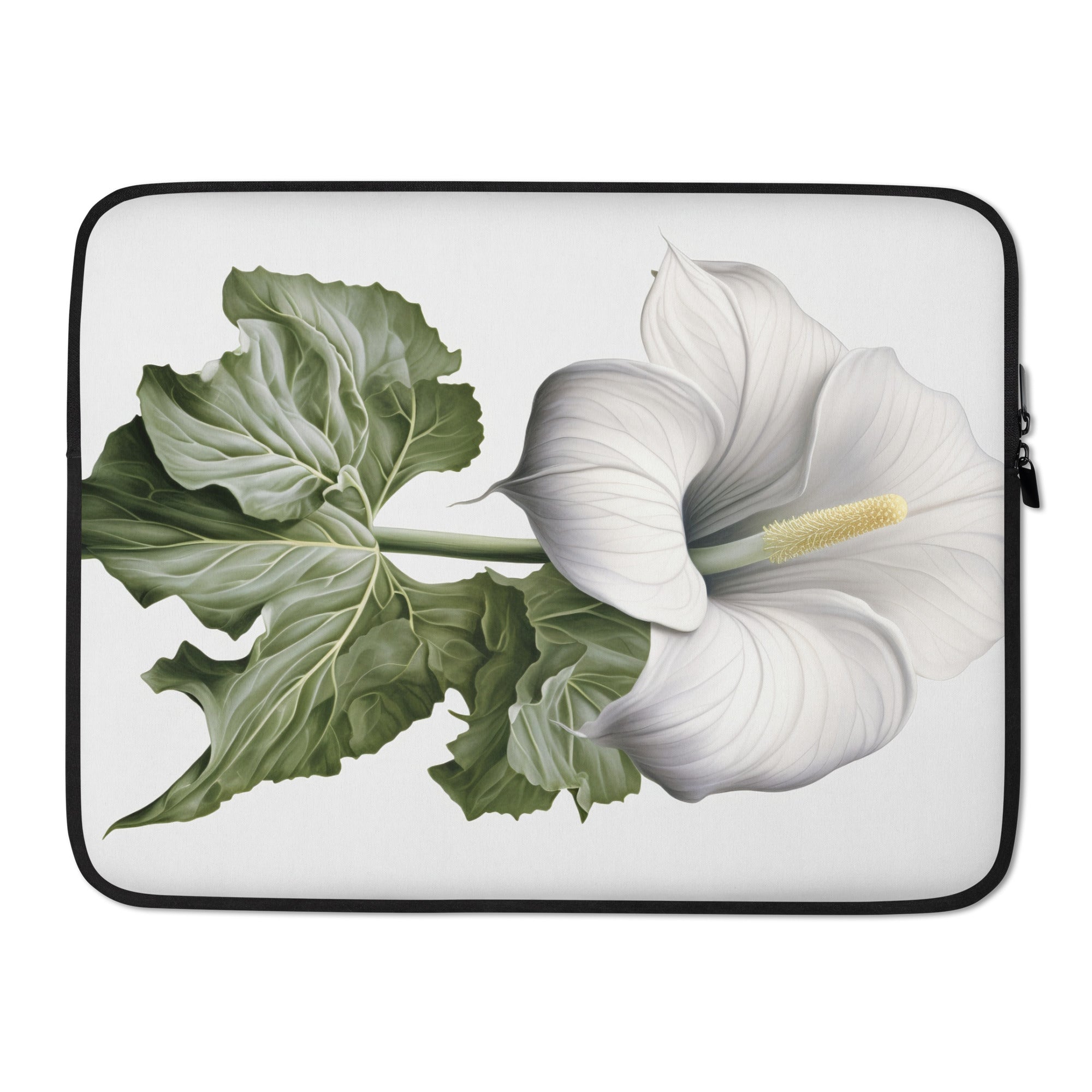 Moonflower Flower Laptop Sleeve by Visual Verse - Image 1