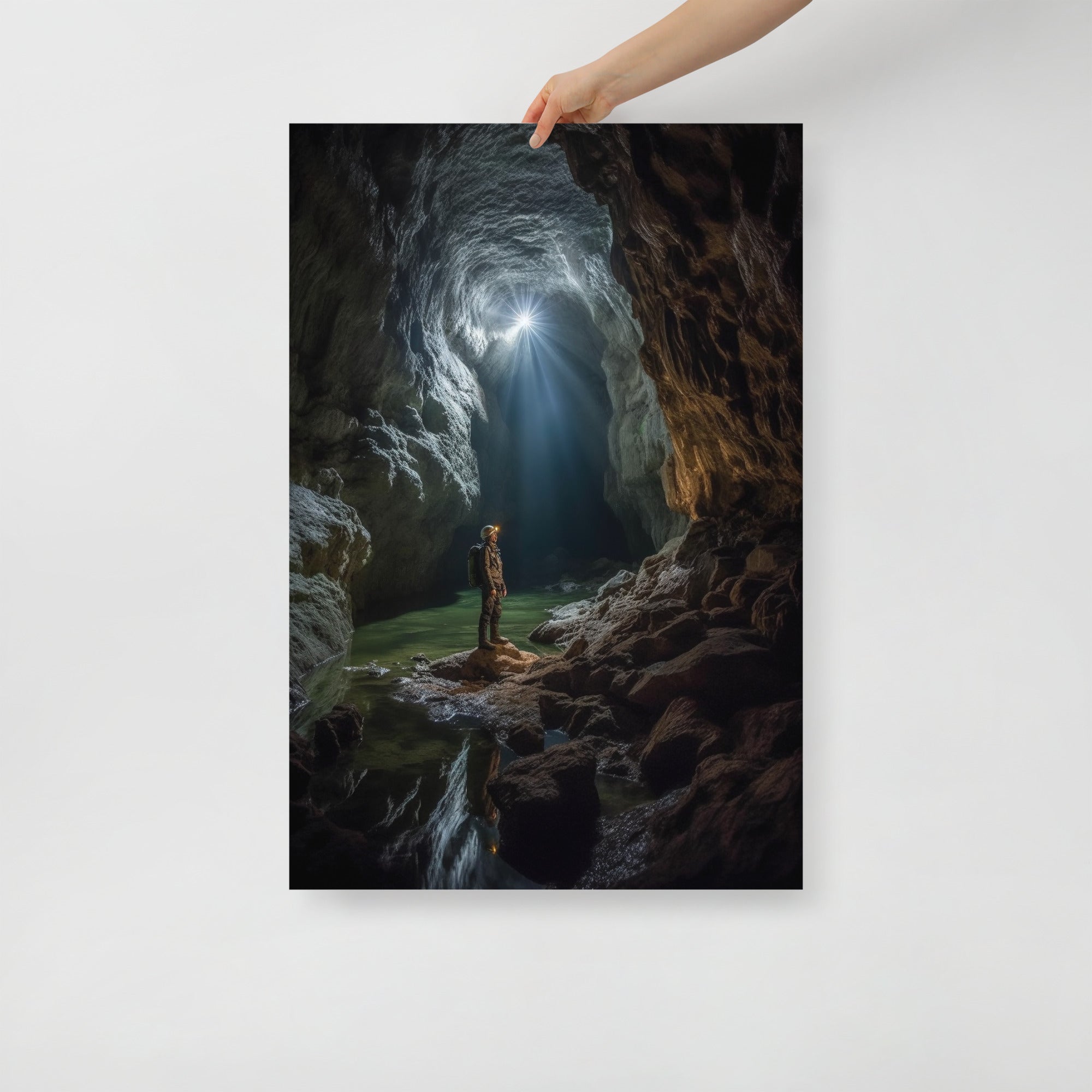 Mystical Underground Cave Adventure Art Poster by Visual Verse - Image 1