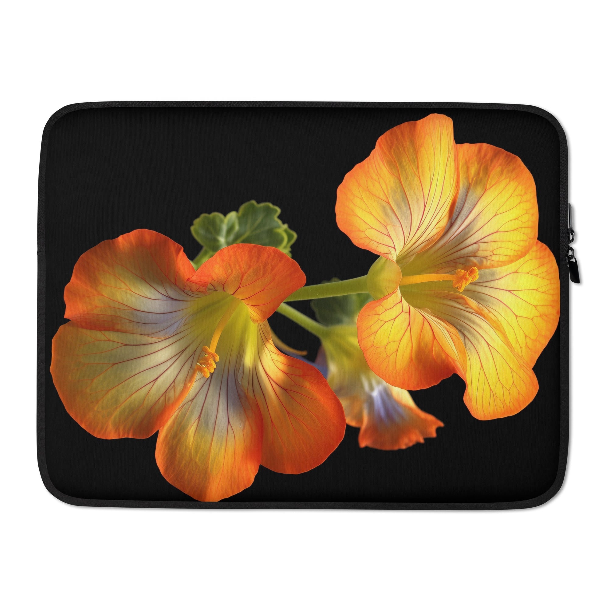 Nasturtium Flower Laptop Sleeve by Visual Verse - Image 1