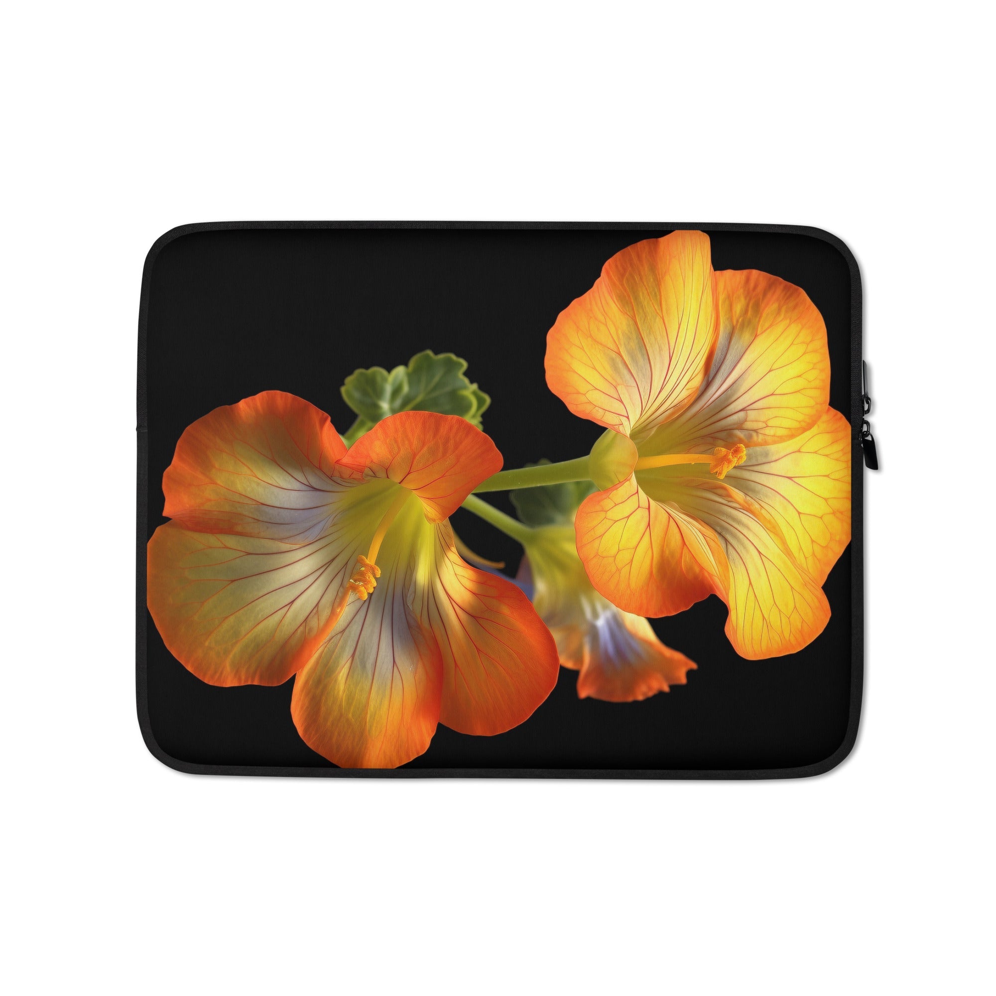 Nasturtium Flower Laptop Sleeve by Visual Verse - Image 2