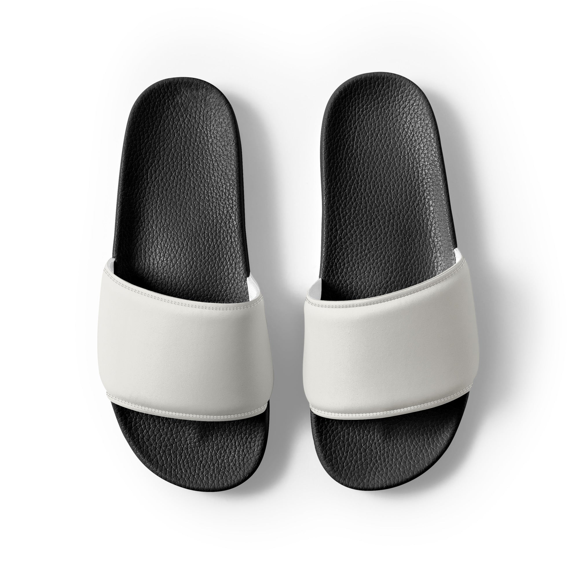 Natural White Color Men's Slides by Visual Verse - Image 2