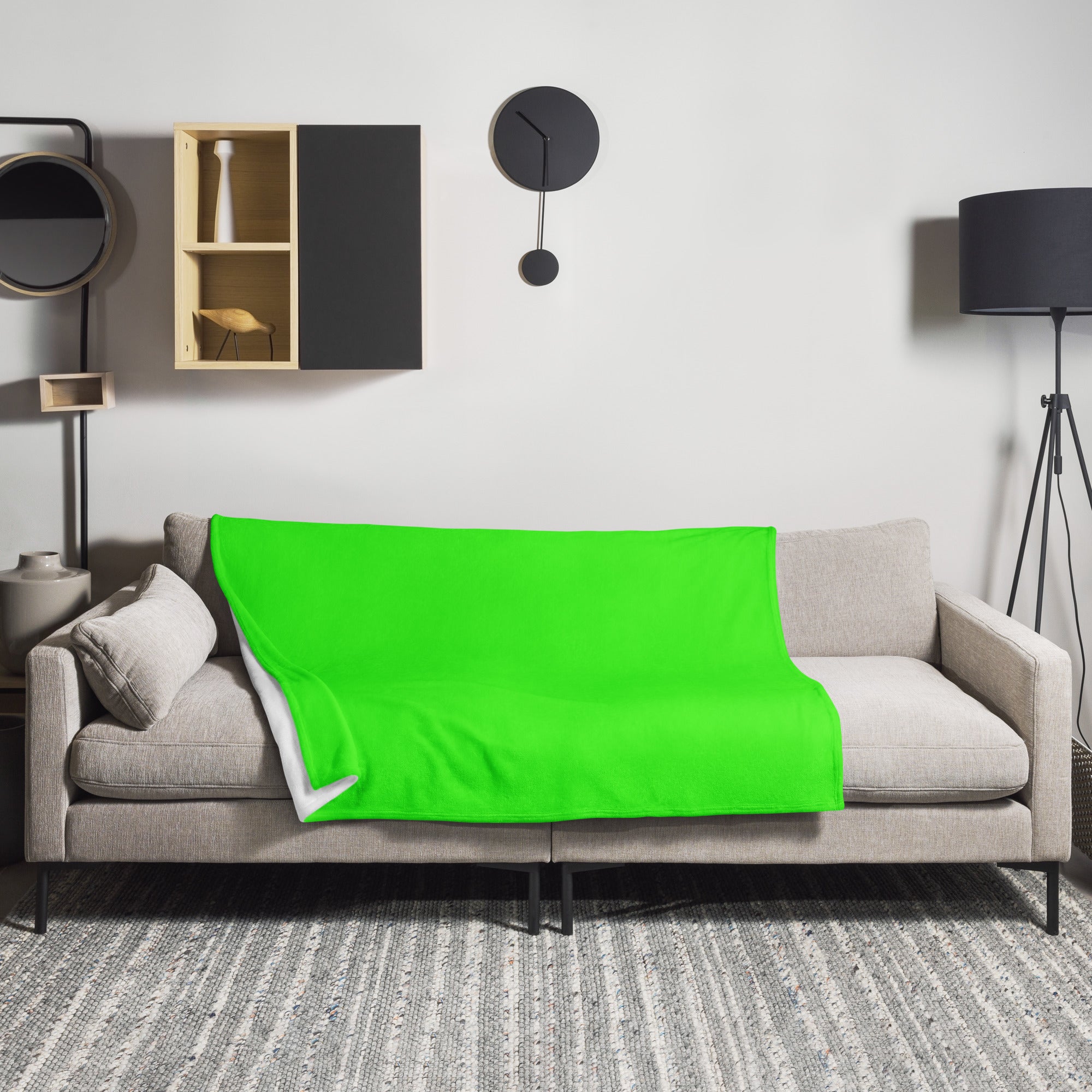 Neon Green Color Blanket by Visual Verse - Image 1