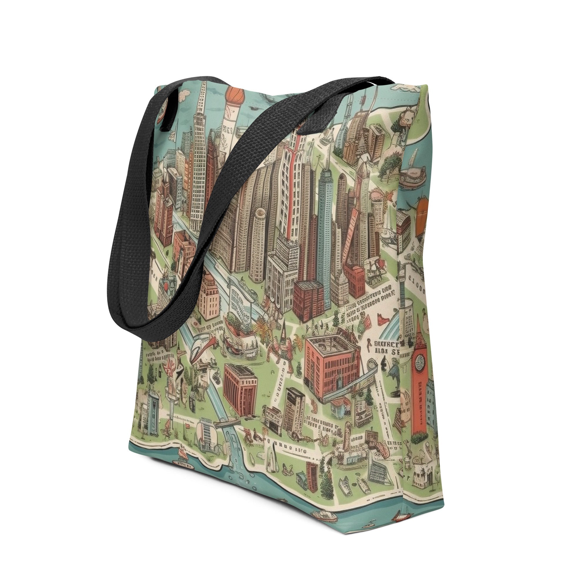 New York City Illustrated Tote Bag by Visual Verse - Image 1