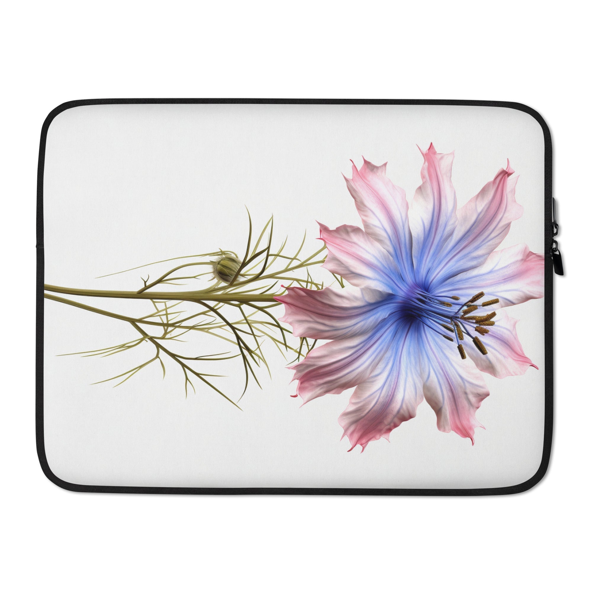 Nigella Flower Laptop Sleeve by Visual Verse - Image 1