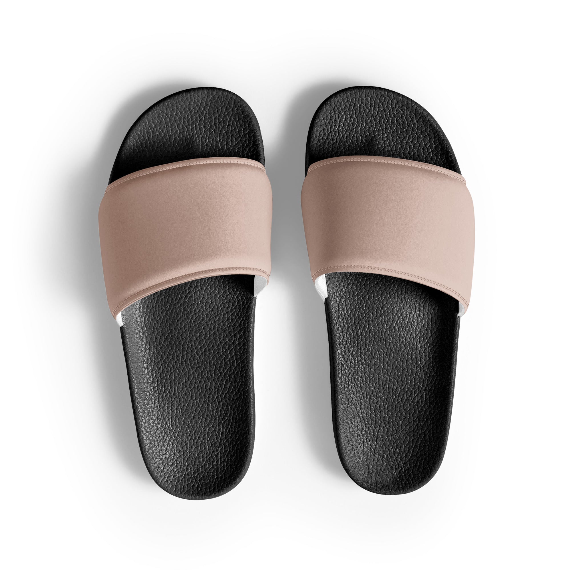 Nude Pink Color Men's Slides by Visual Verse - Image 1