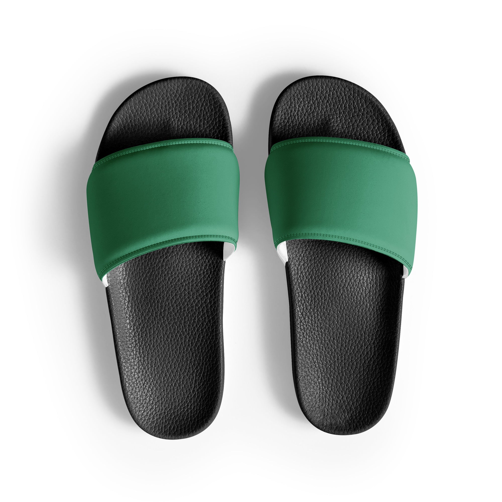 Ocean Green Color Men's Slides by Visual Verse - Image 1