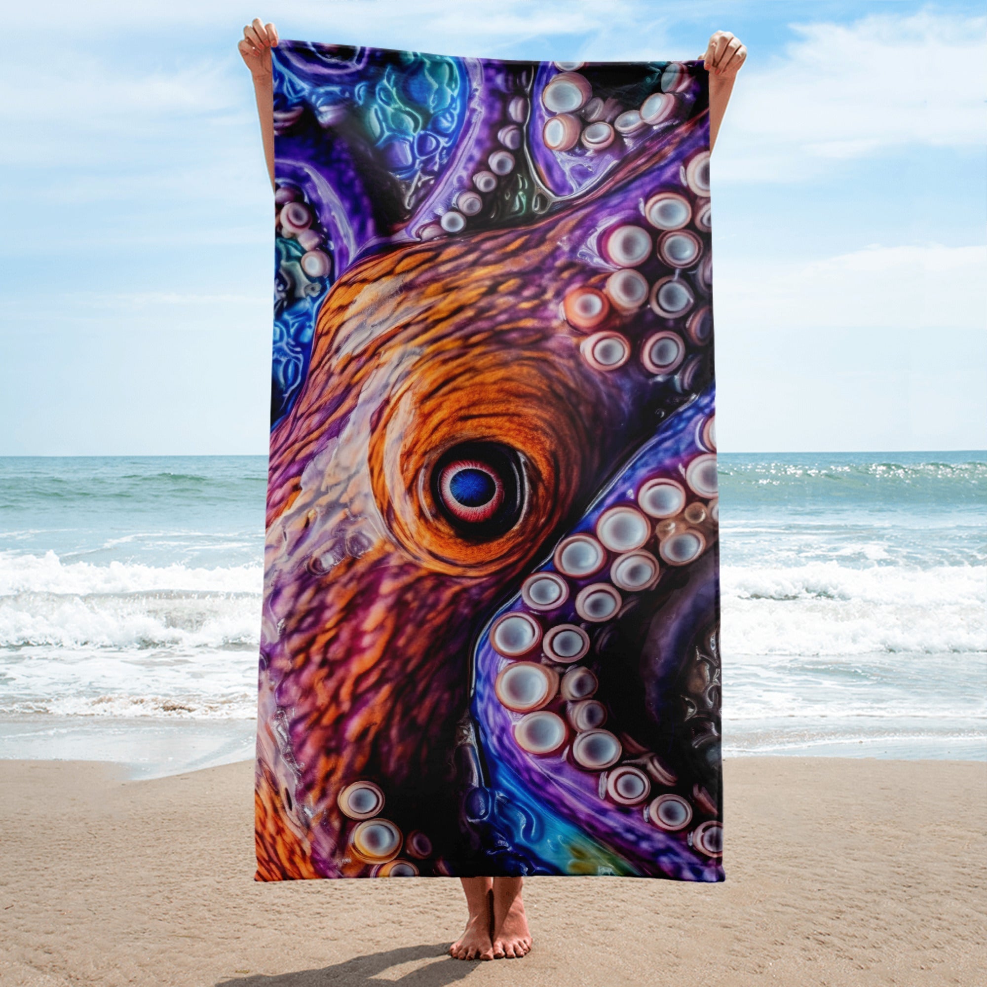 Octopus Beach Towel by Visual Verse - Image 1