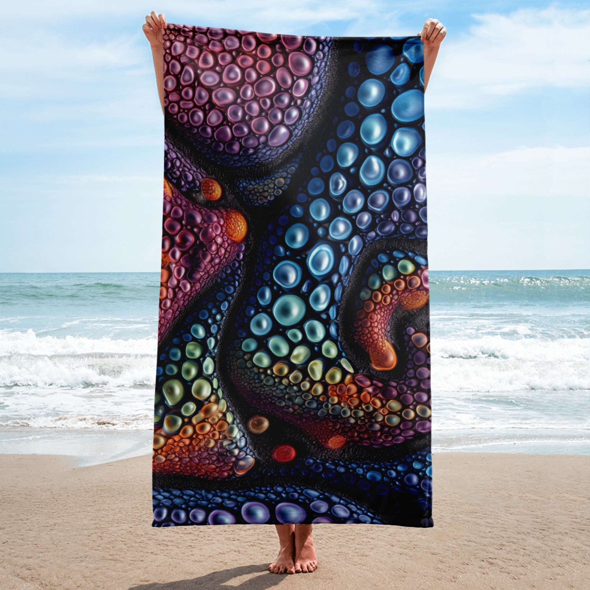 Octopus Skin Beach Towel by Visual Verse - Image 1