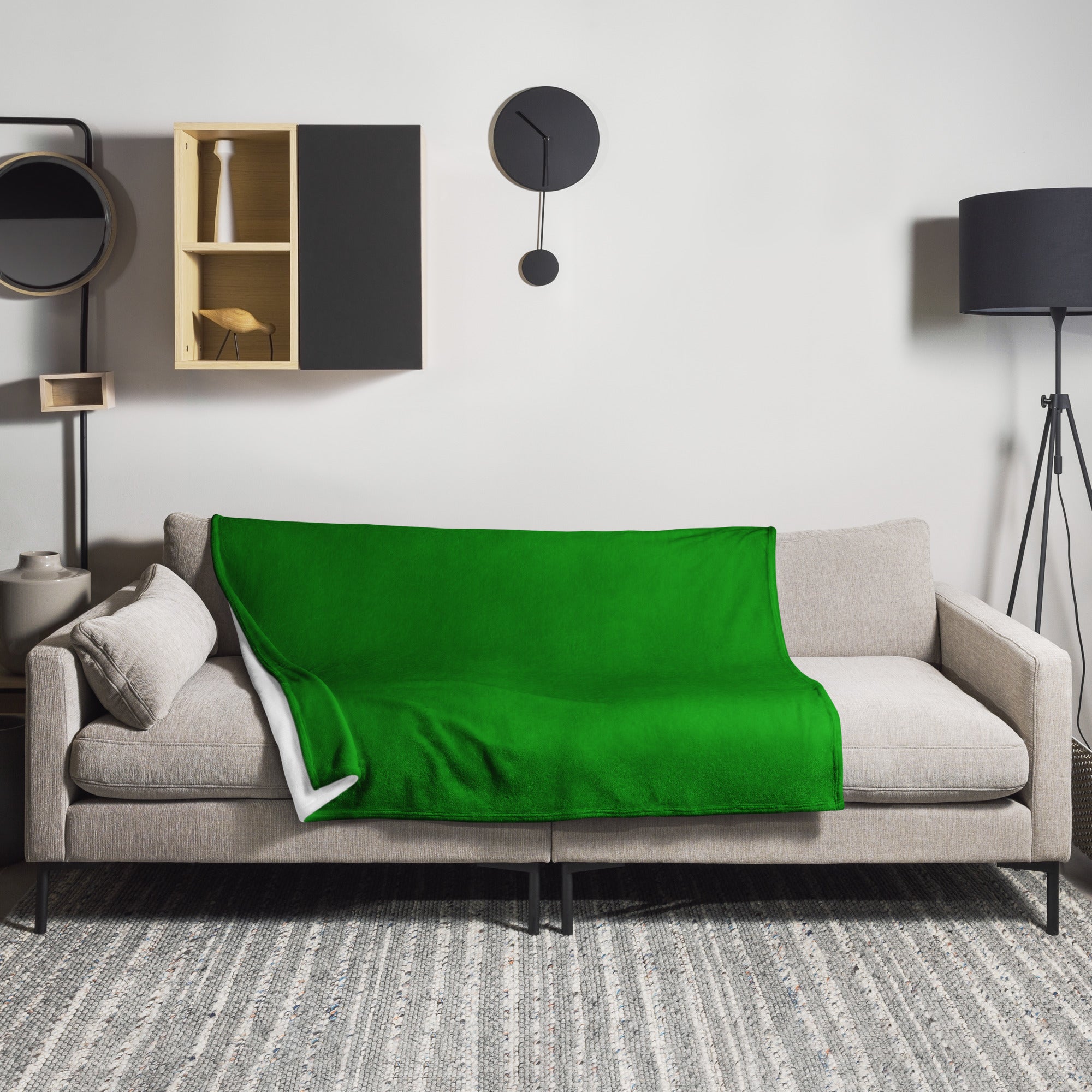 office Green Color Blanket by Visual Verse - Image 1