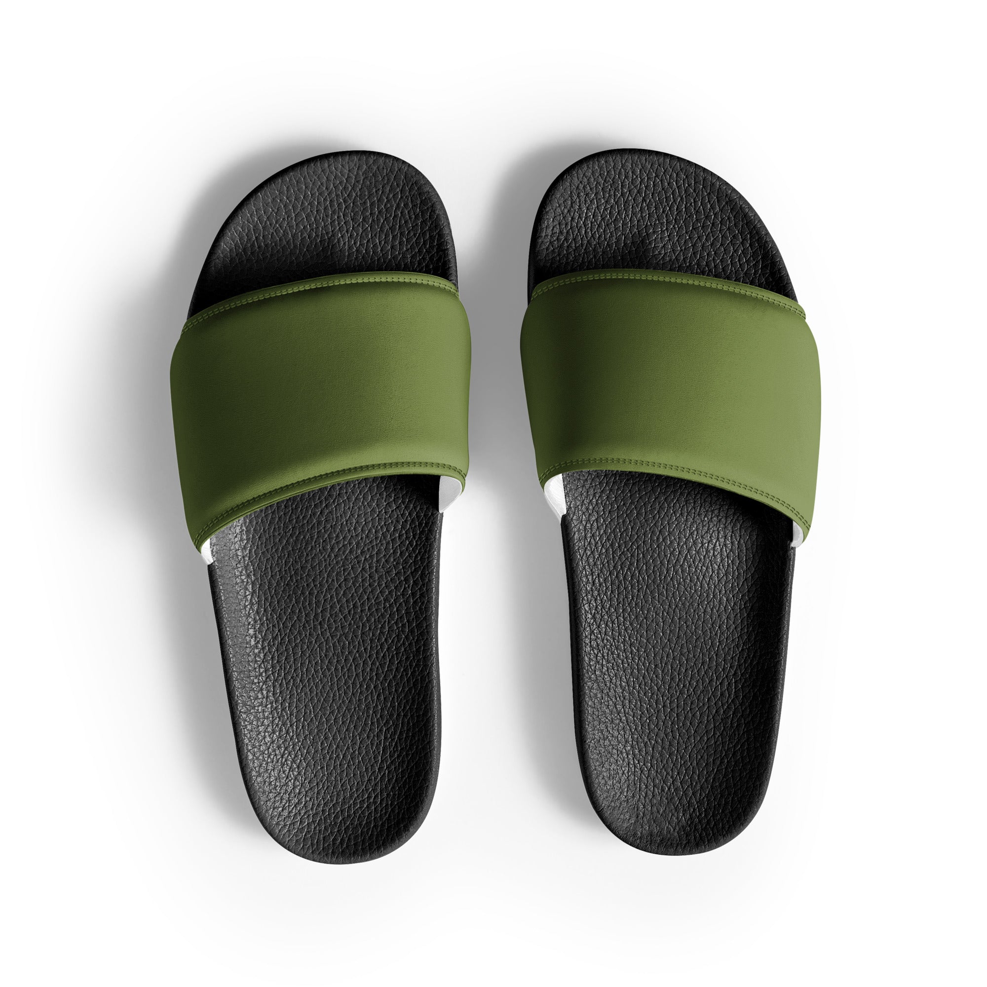 Olive Color Men's Slides by Visual Verse - Image 1