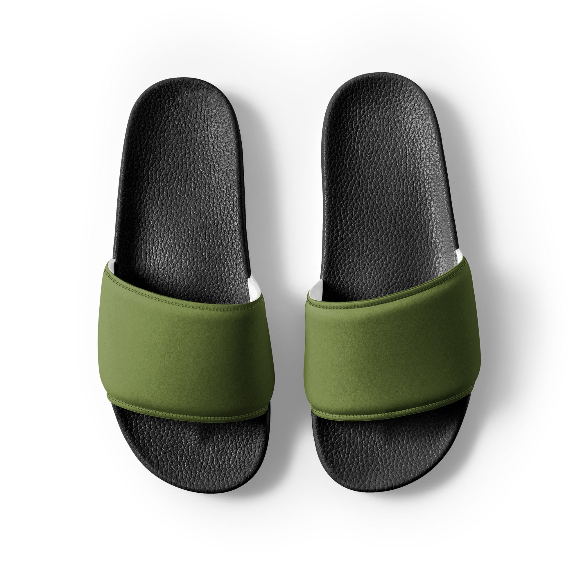 Olive Color Men's Slides by Visual Verse - Image 2