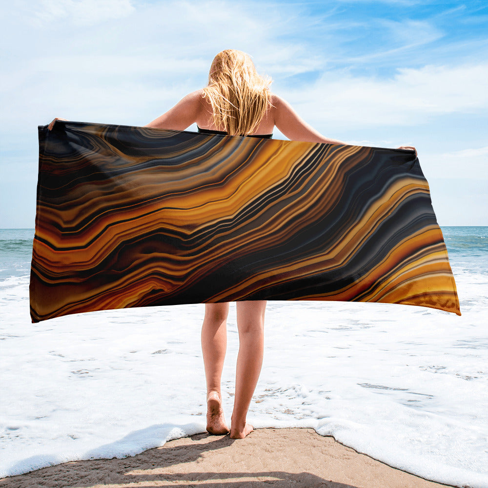 Onyx Rock Beach Towel by Visual Verse - Image 2