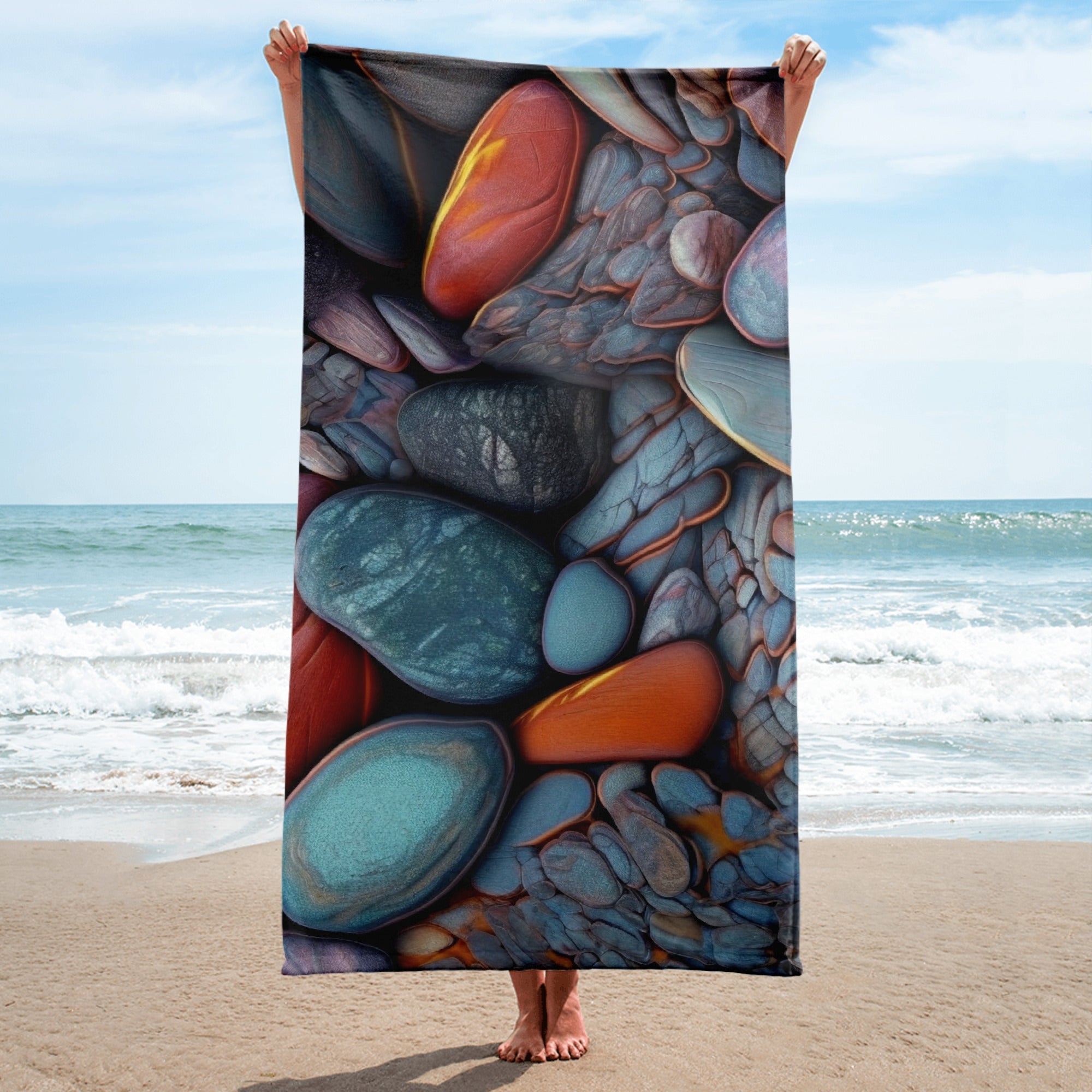 Opal Rock Beach Towel by Visual Verse - Image 1